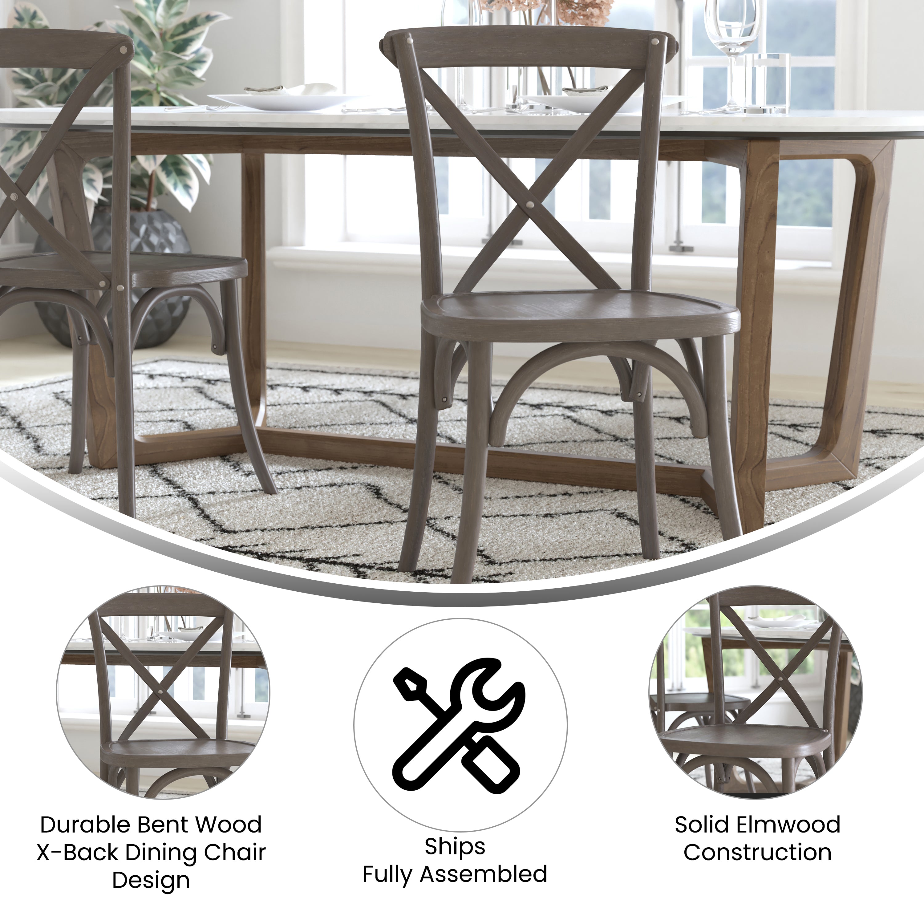 Advantage Grey X-Back Chair