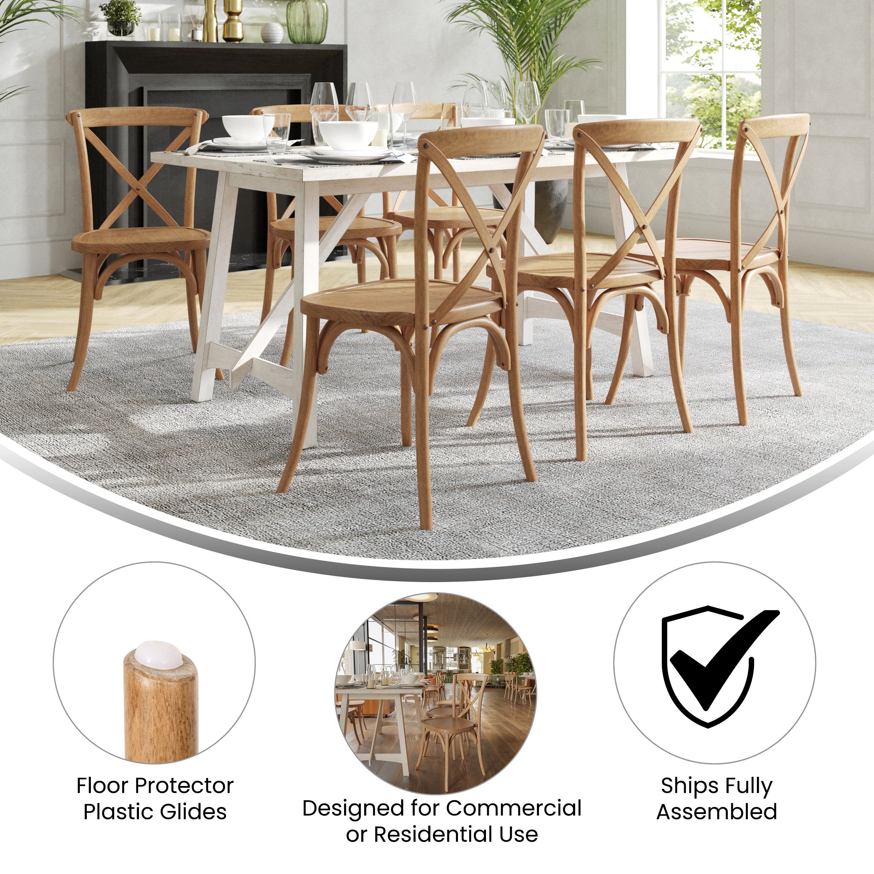 Advantage Light Brown X-Back Chair