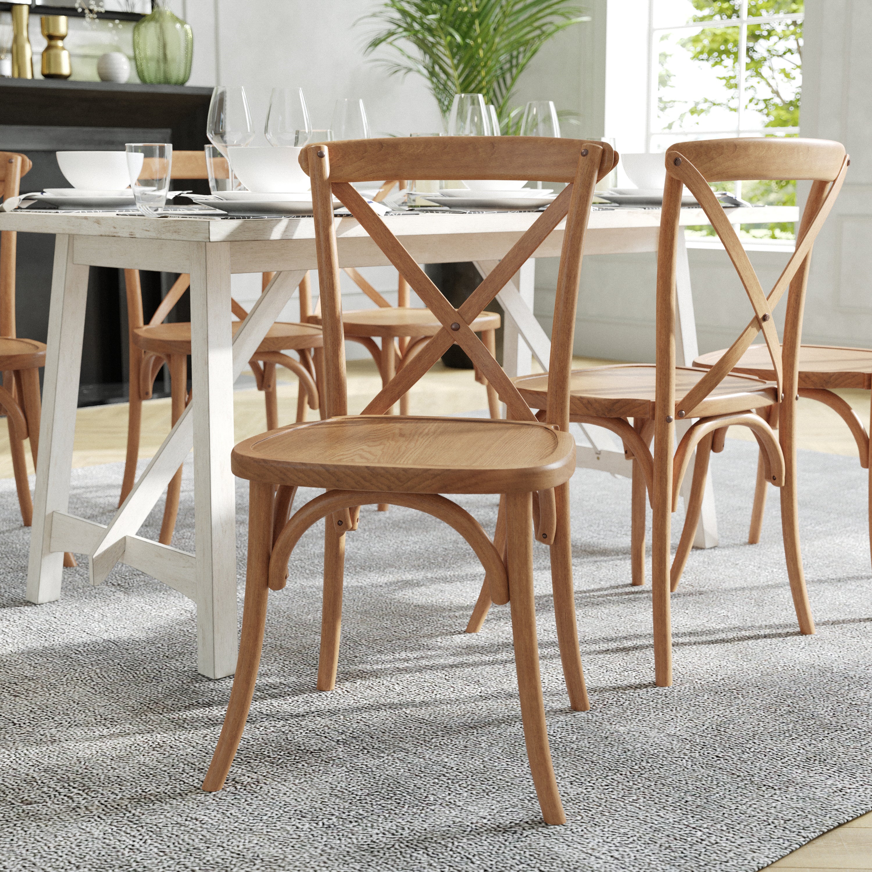 Advantage Light Brown X-Back Chair