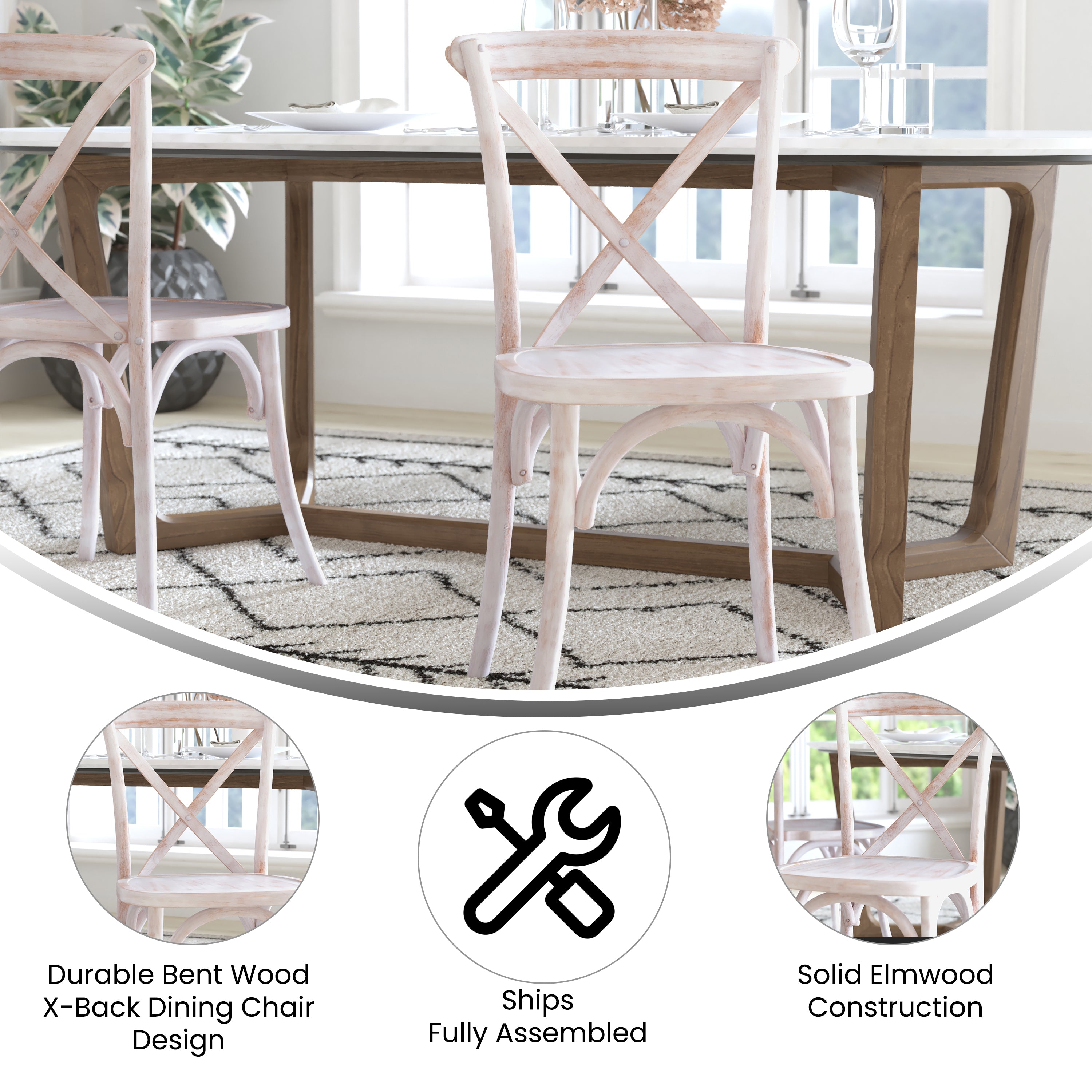 Advantage Lime Wash X-Back Chair