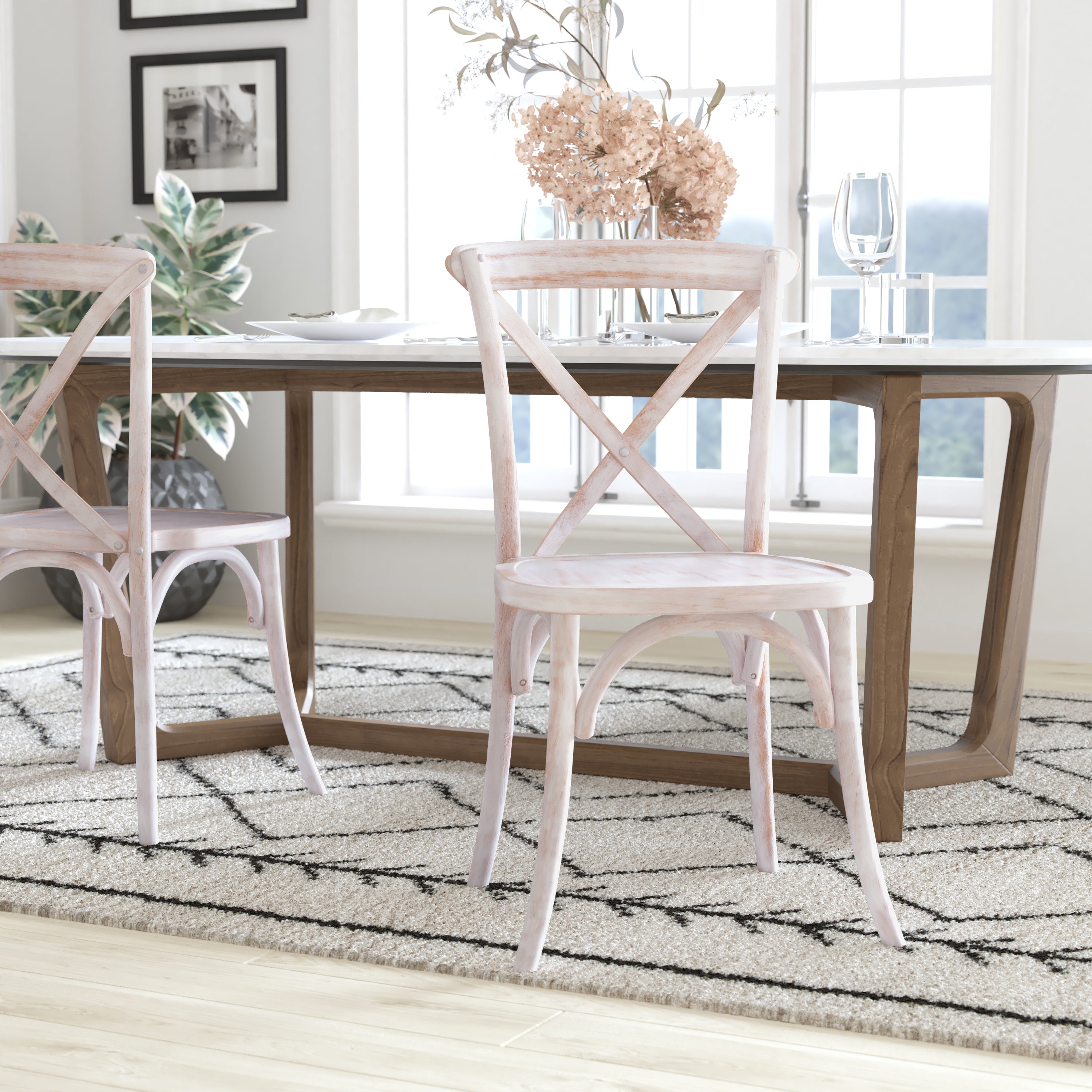Advantage Lime Wash X-Back Chair