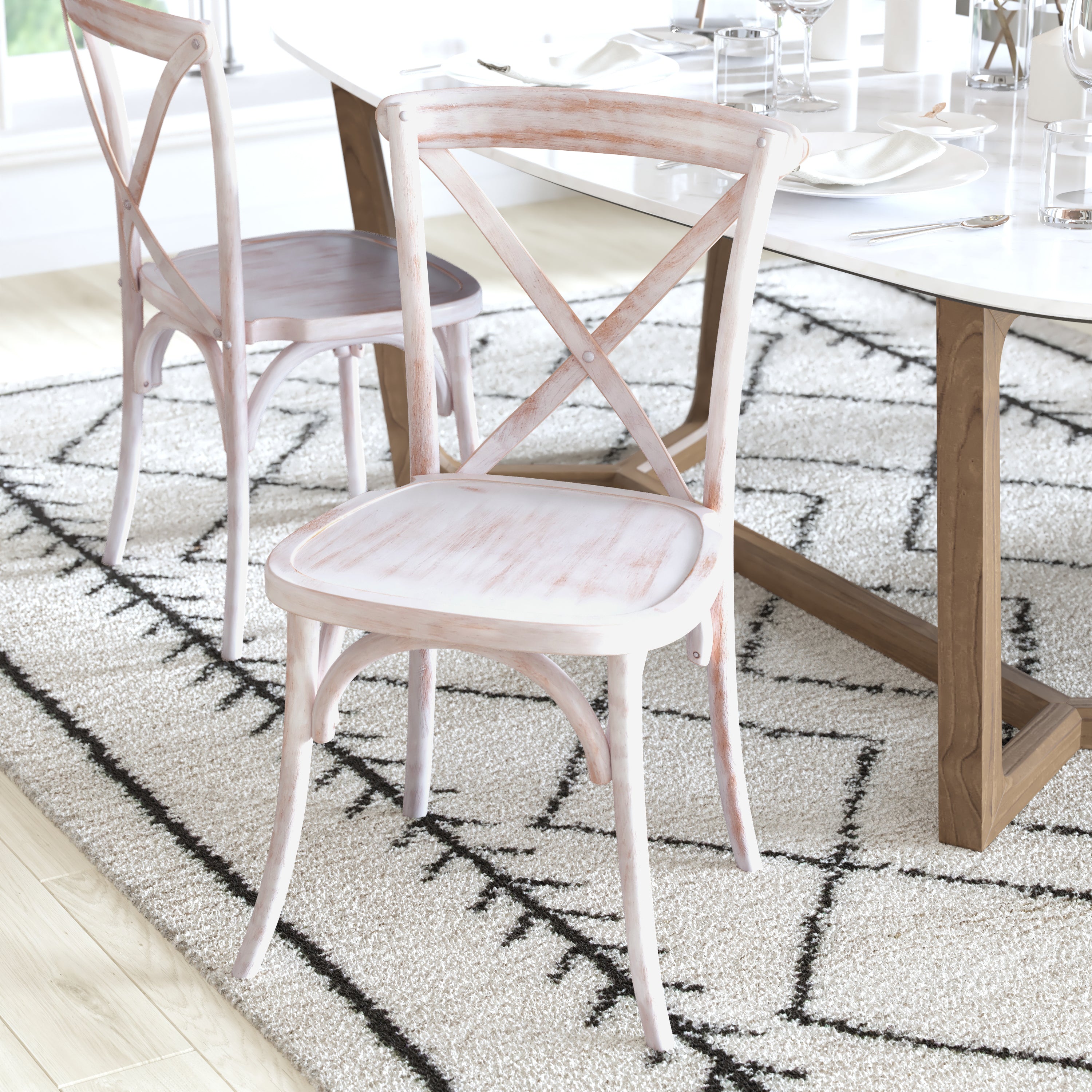 Advantage Lime Wash X-Back Chair