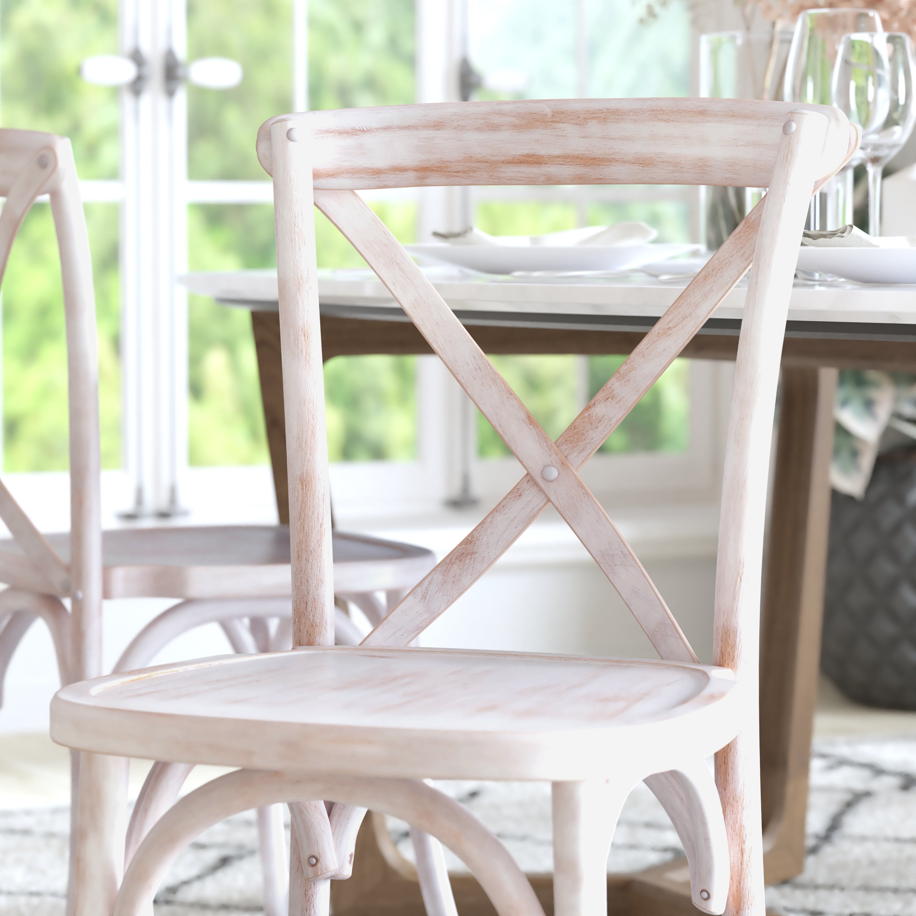 Advantage Lime Wash X-Back Chair