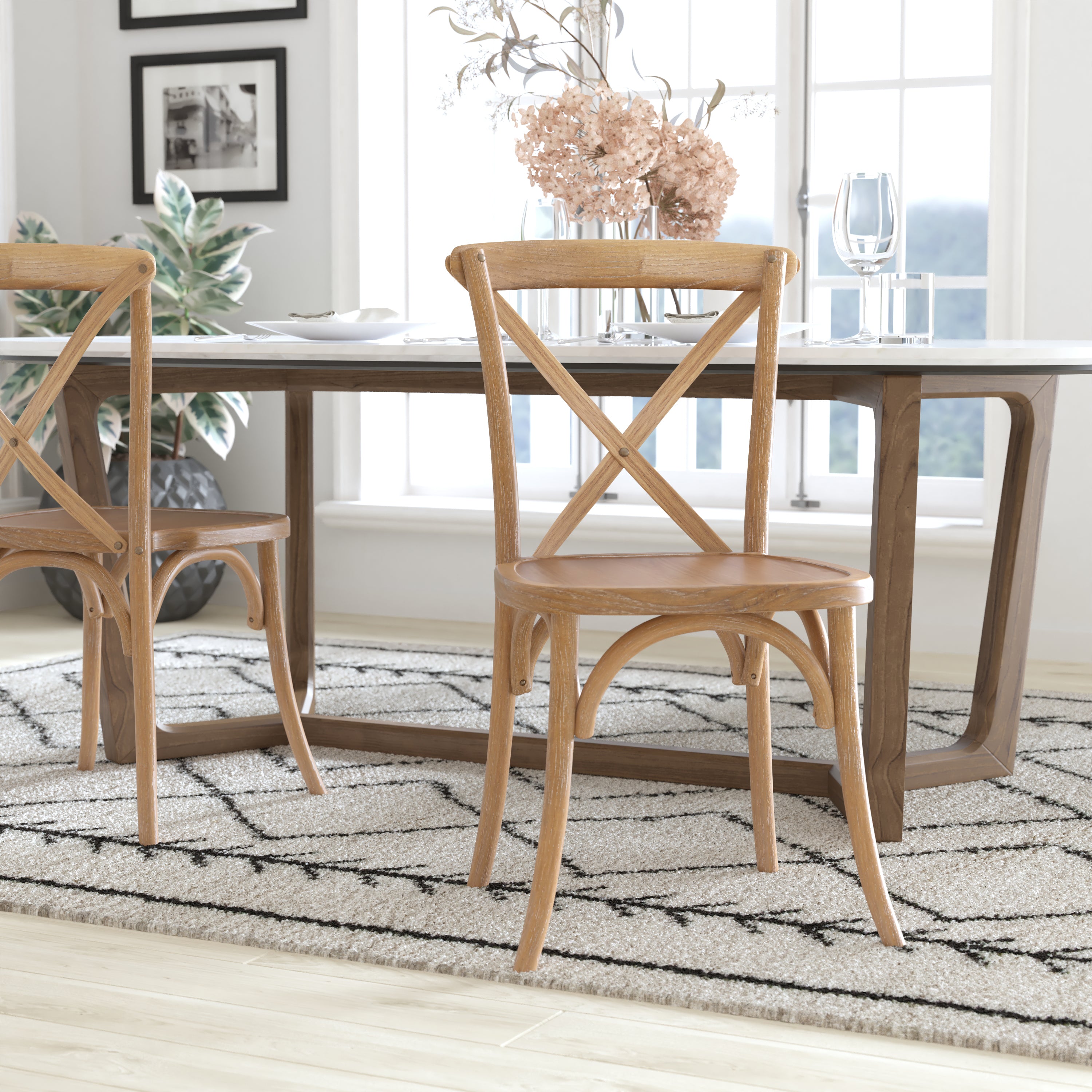 Advantage Medium With White Grain X-Back Chair