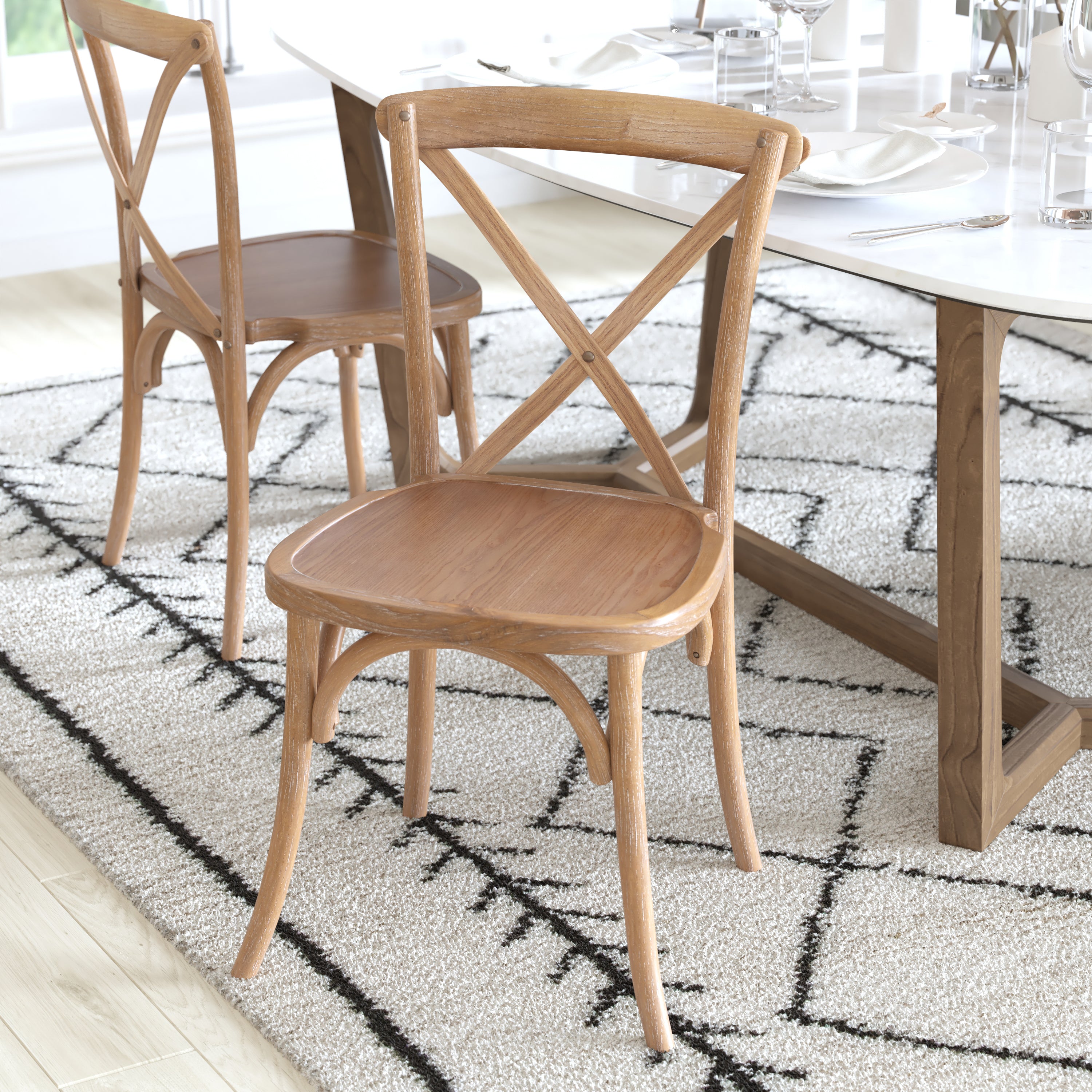 Advantage Medium With White Grain X-Back Chair
