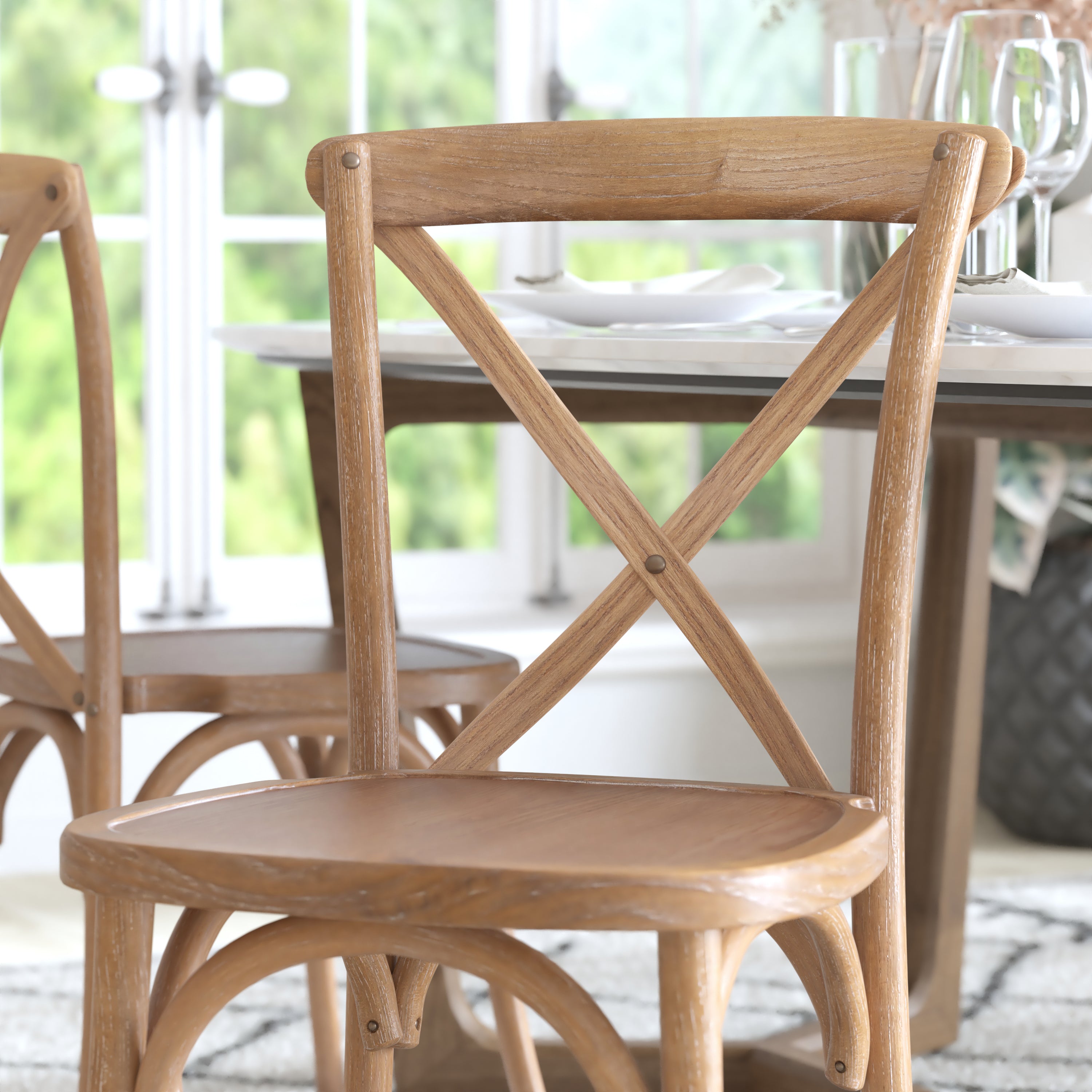 Advantage Medium With White Grain X-Back Chair
