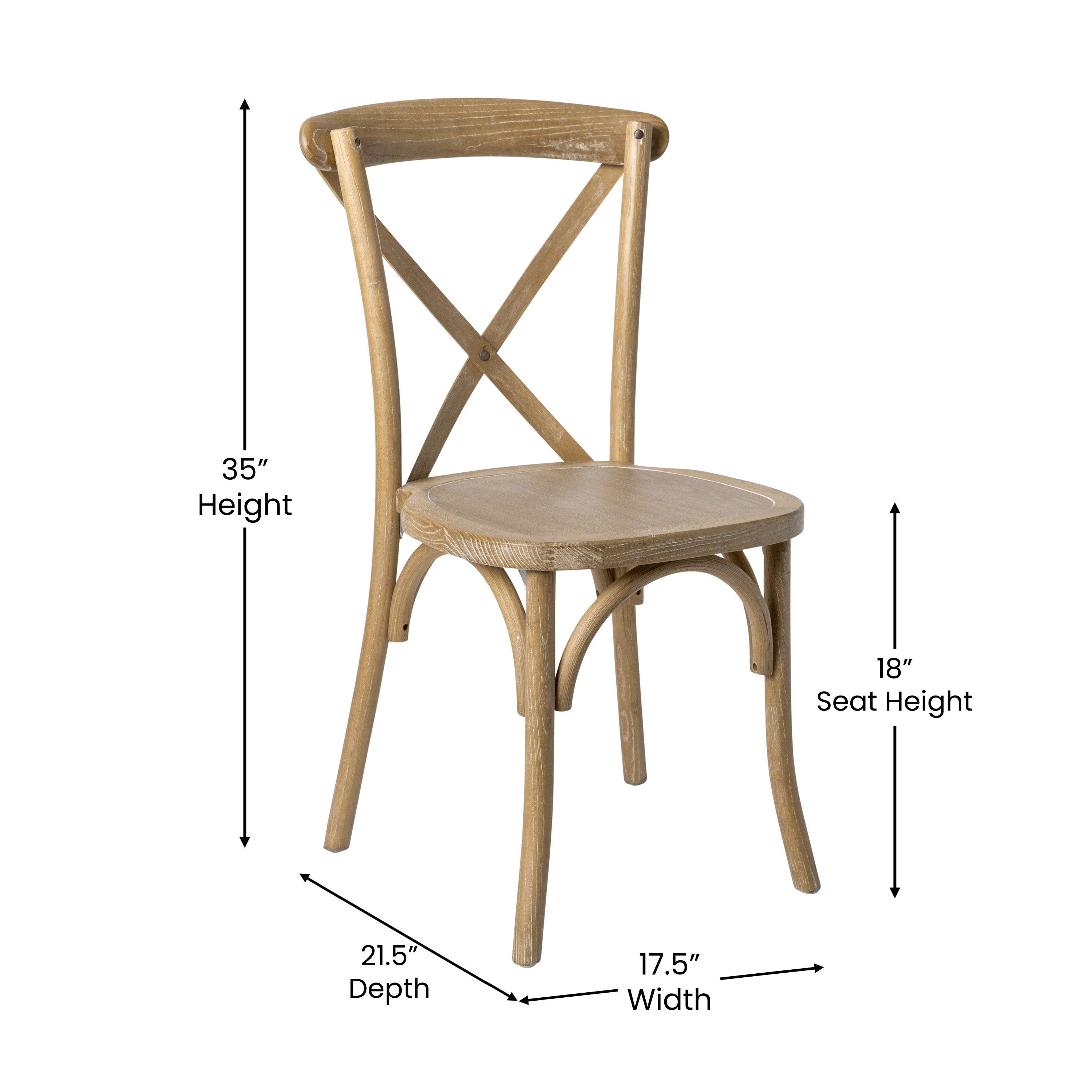 Advantage Medium Natural With White Grain X-Back Chair