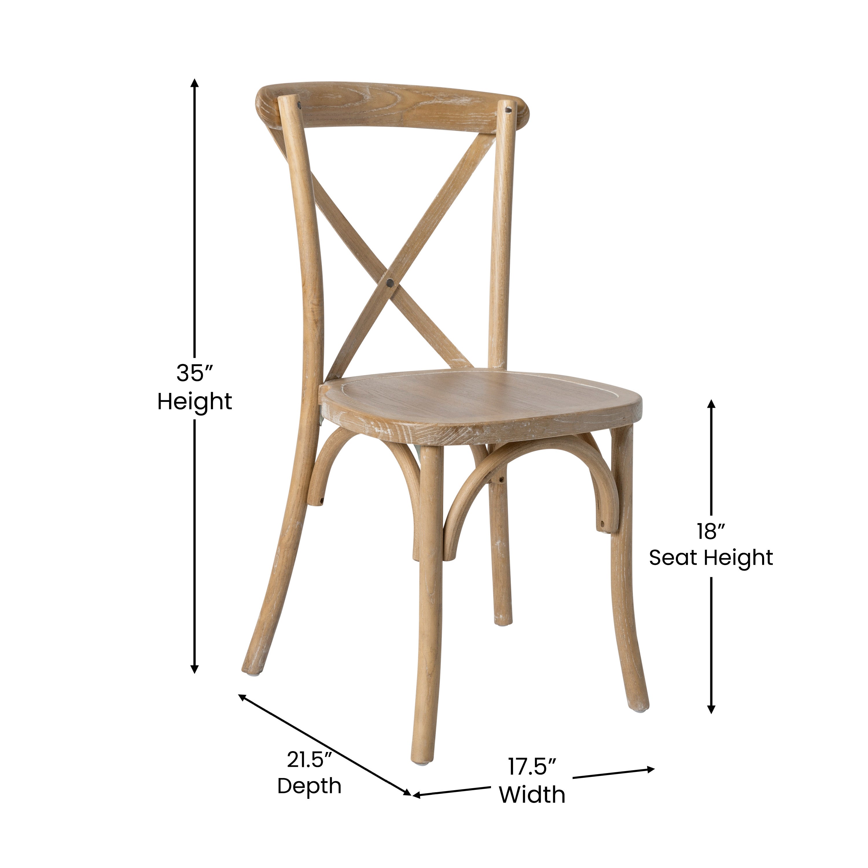 Advantage Natural With White Grain X-Back Chair