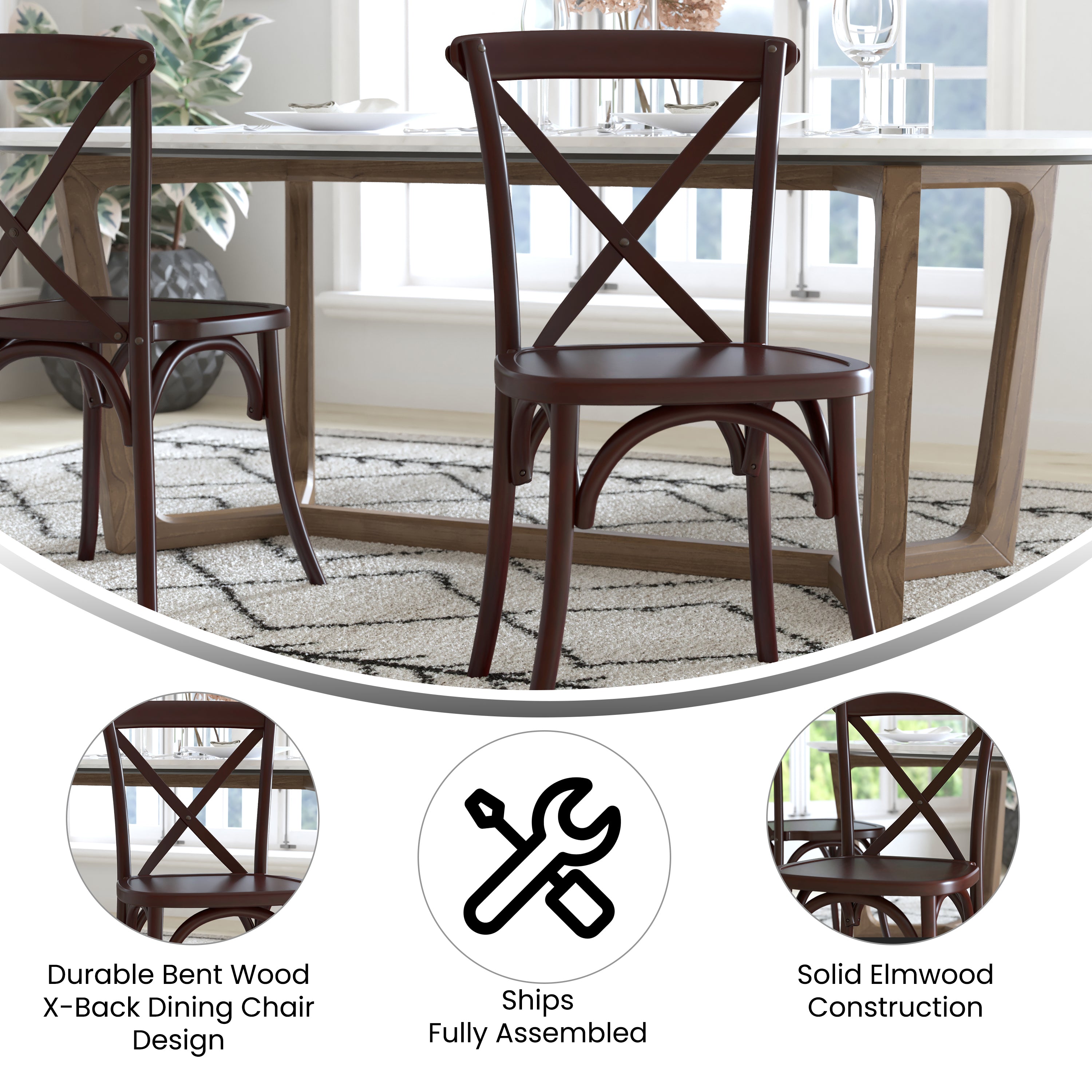 Advantage Walnut X-Back Chair