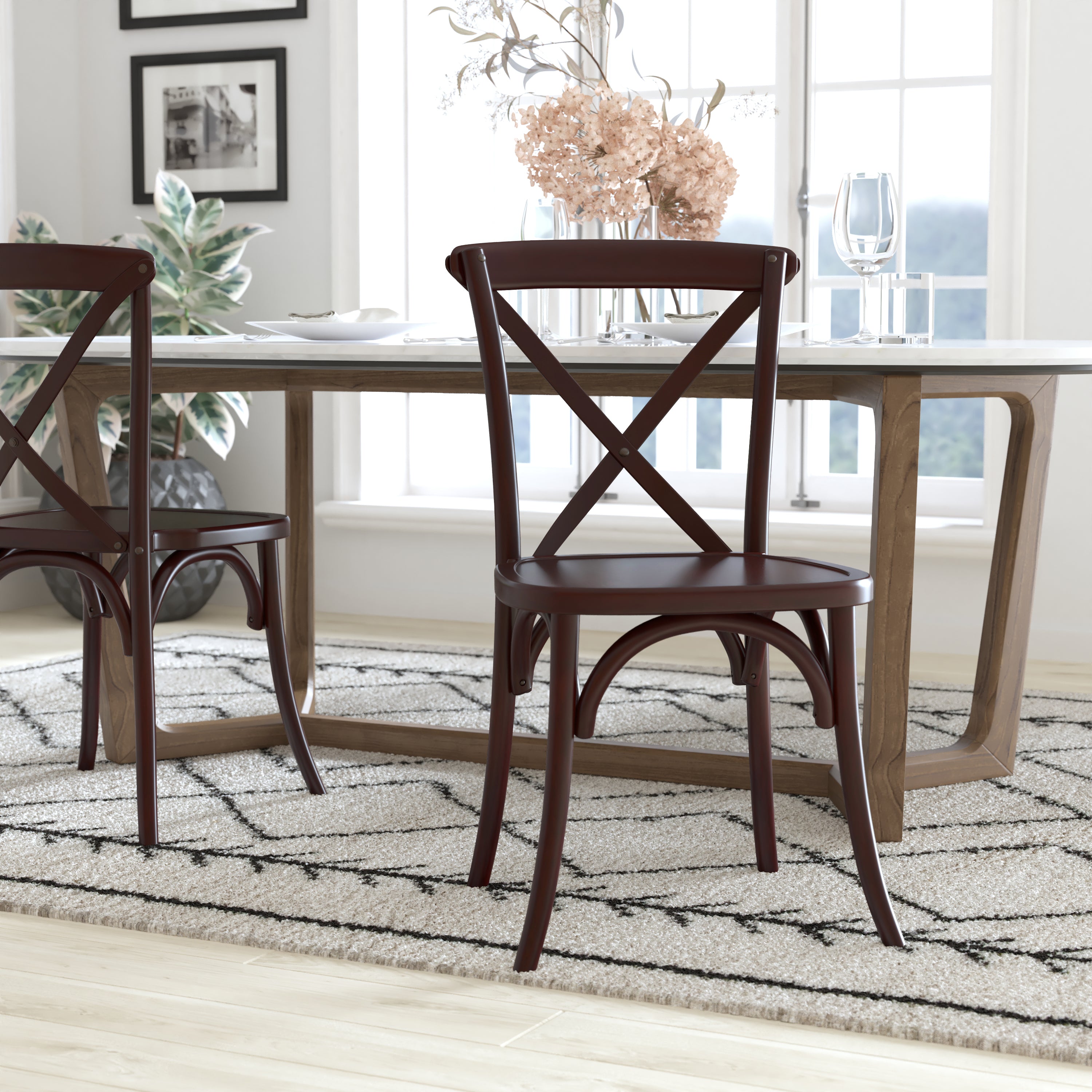 Advantage Walnut X-Back Chair