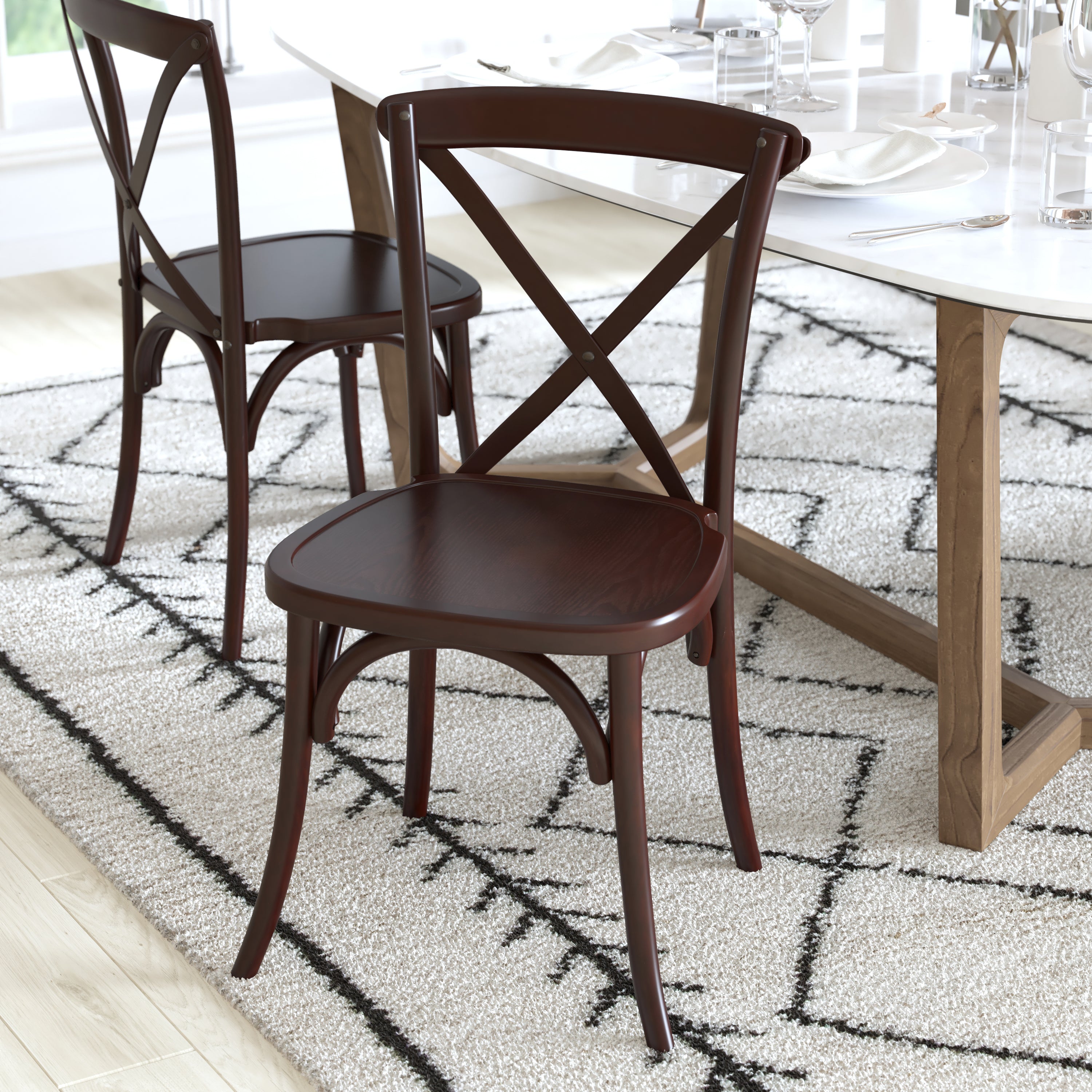 Advantage Walnut X-Back Chair