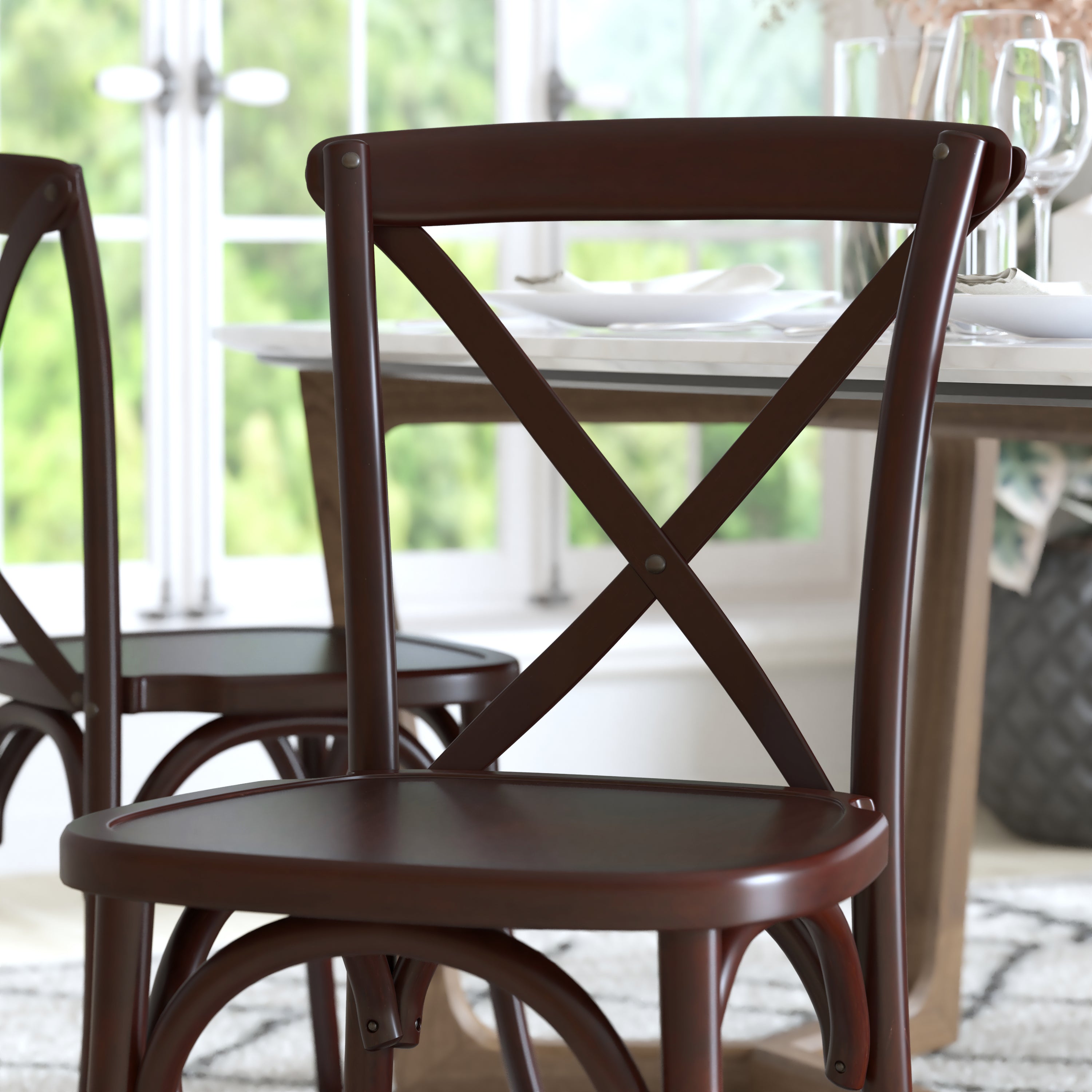Advantage Walnut X-Back Chair