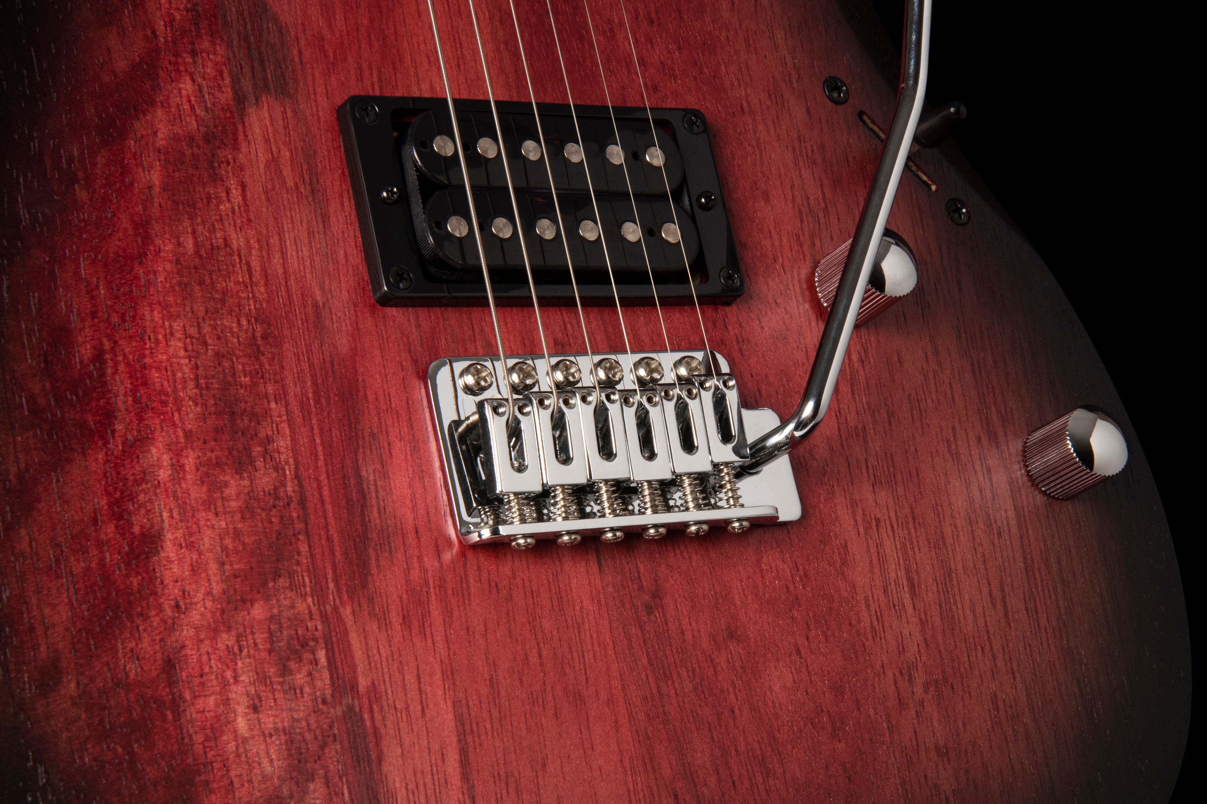 Cort X100OPBB X Series 100 Double Cutaway Electric Guitar. Open Pore Black Cherry Burst