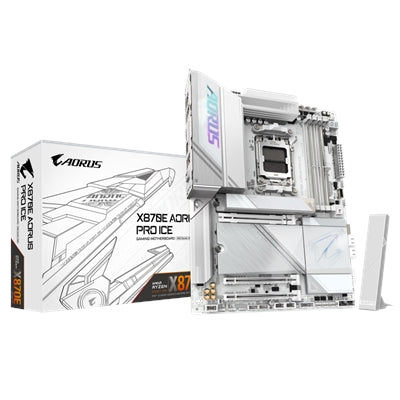 GIGABYTE Ultra Durable X870E AORUS PRO ICE Gaming Desktop Motherboard - AMD X870E Chipset - Socket AM5 - ATX