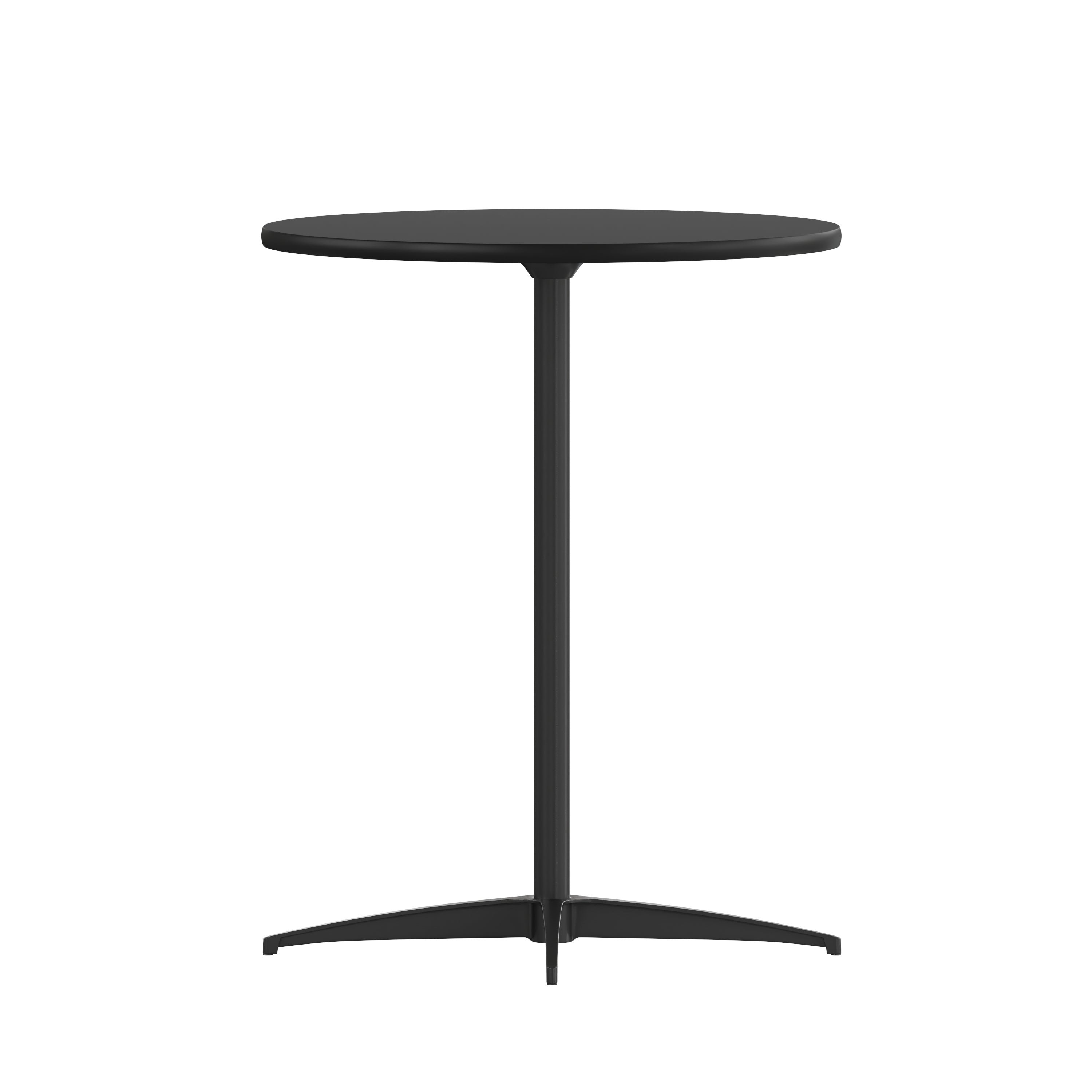 Lars 24'' Round Wood Cocktail Table with 30'' and 42'' Columns, Black
