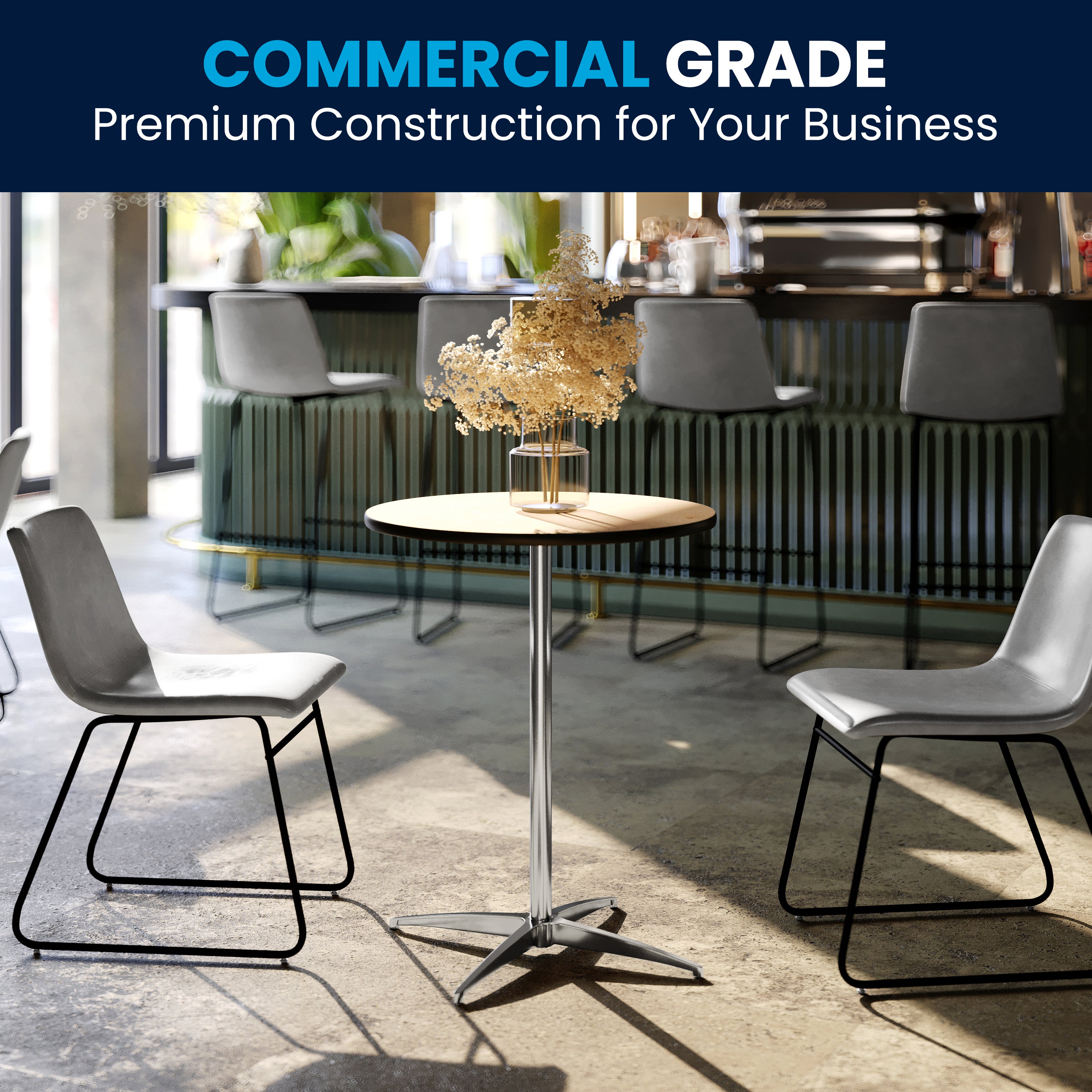 Lars 24'' Round Wood Cocktail Table with 30'' and 42'' Columns