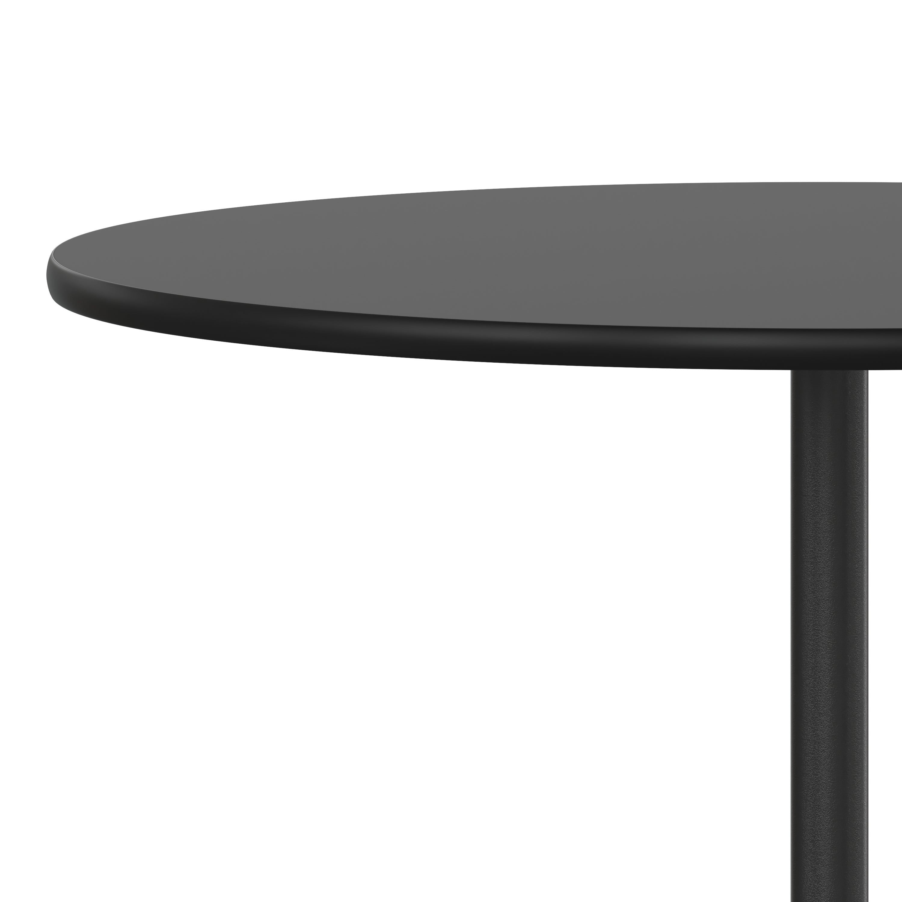 Lars 30'' Round Wood Cocktail Table with 30'' and 42'' Columns, Black