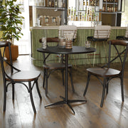 Lars 30'' Round Wood Cocktail Table with 30'' and 42'' Columns, Black