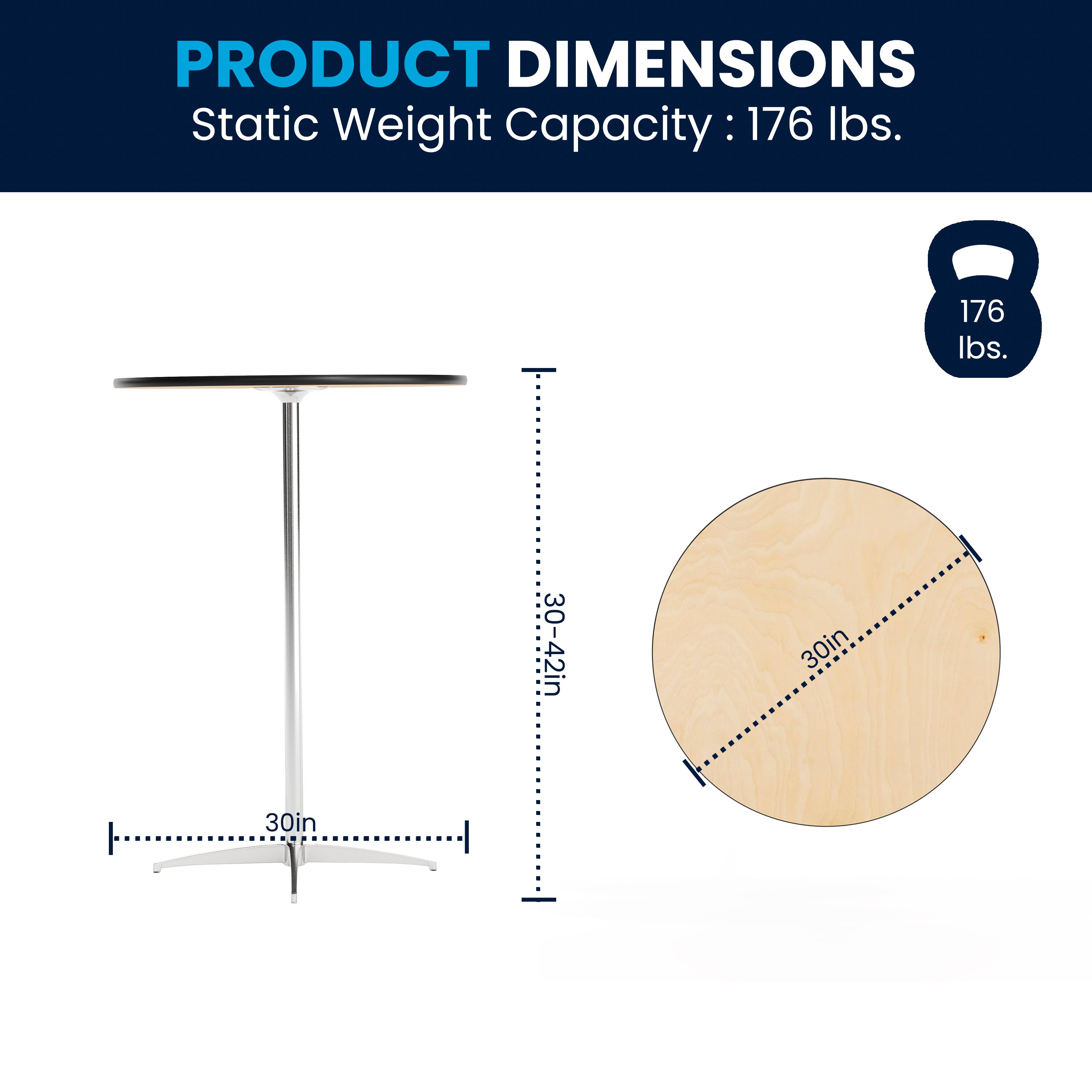 Lars 30'' Round Wood Cocktail Table with 30'' and 42'' Columns