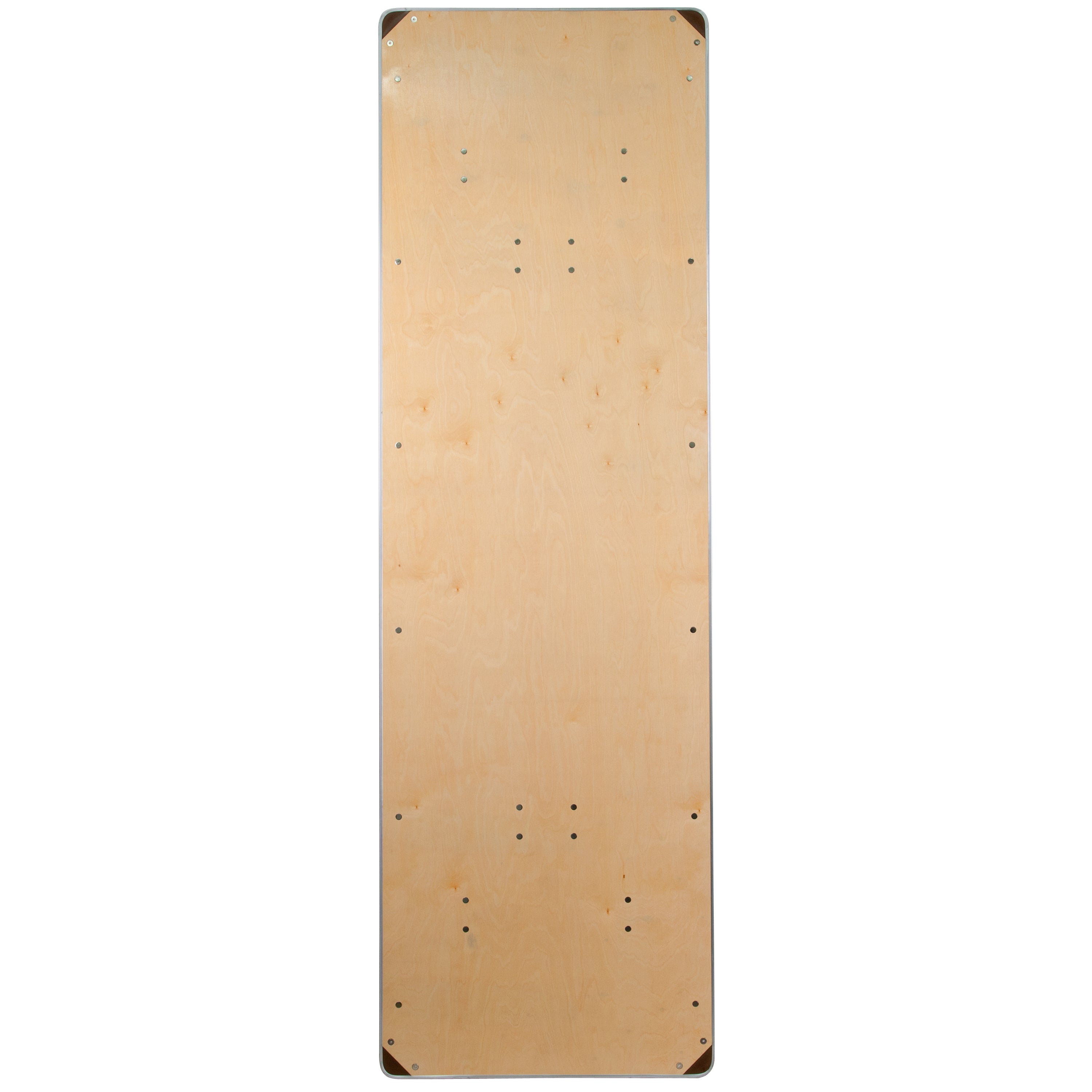 Fielder 8-Foot Rectangular HEAVY DUTY Birchwood Folding Banquet Table with METAL Edges and Protective Corner Guards