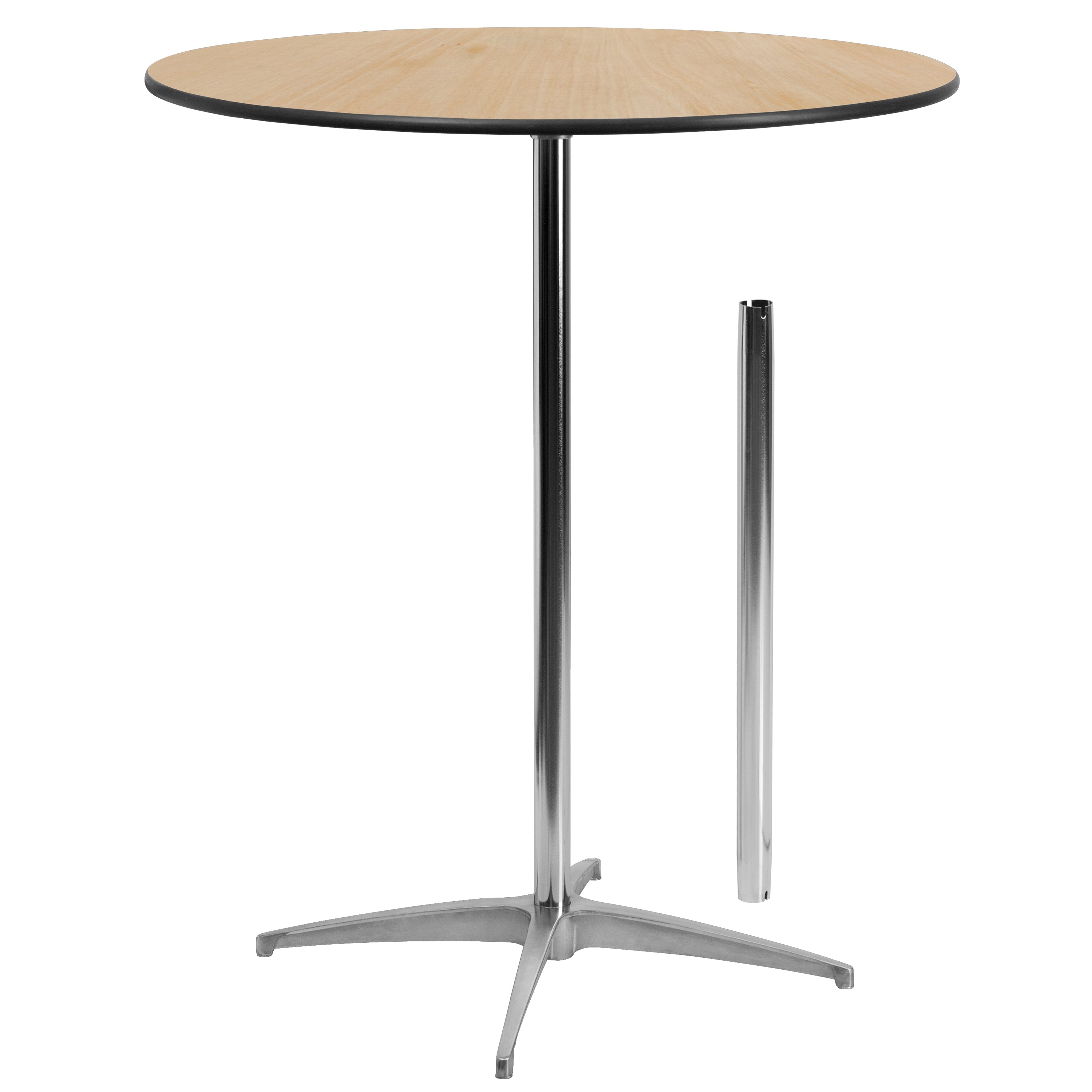 Lars 36'' Round Wood Cocktail Table with 30'' and 42'' Columns