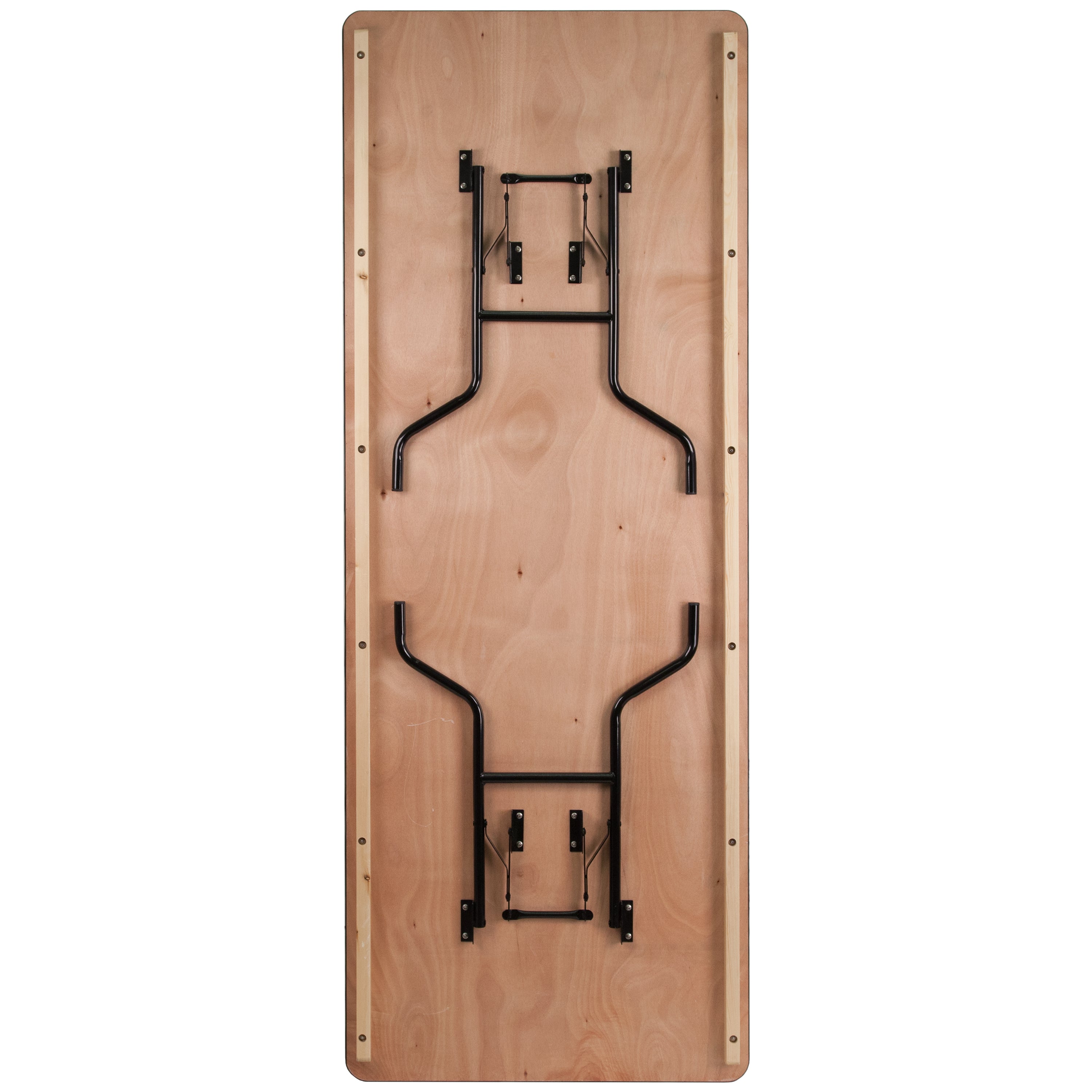 Fielder 8-Foot Rectangular Wood Folding Banquet Table with Clear Coated Finished Top