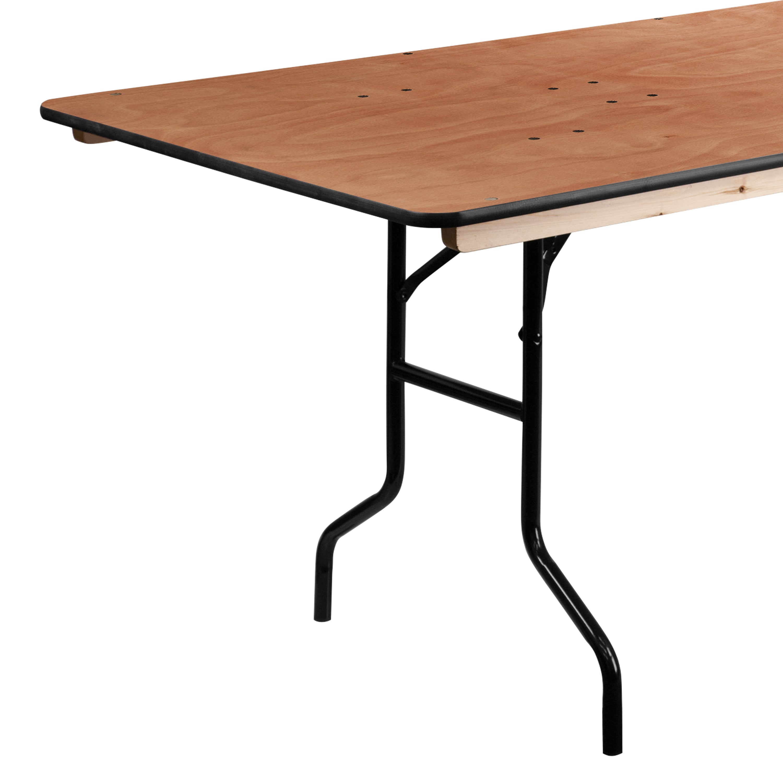 Fielder 8-Foot Rectangular Wood Folding Banquet Table with Clear Coated Finished Top