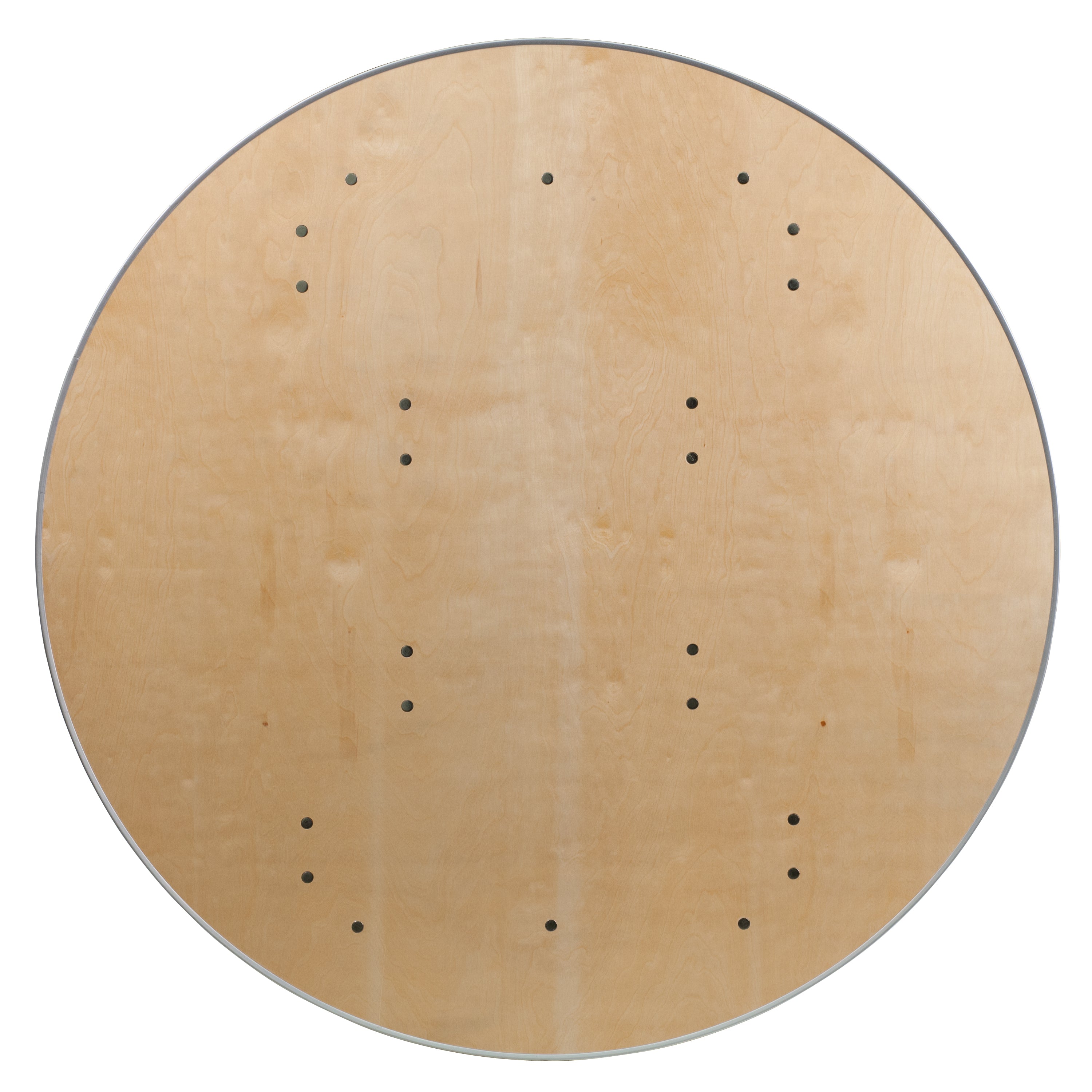 Fielder 4-Foot Round HEAVY DUTY Birchwood Folding Banquet Table with METAL Edges