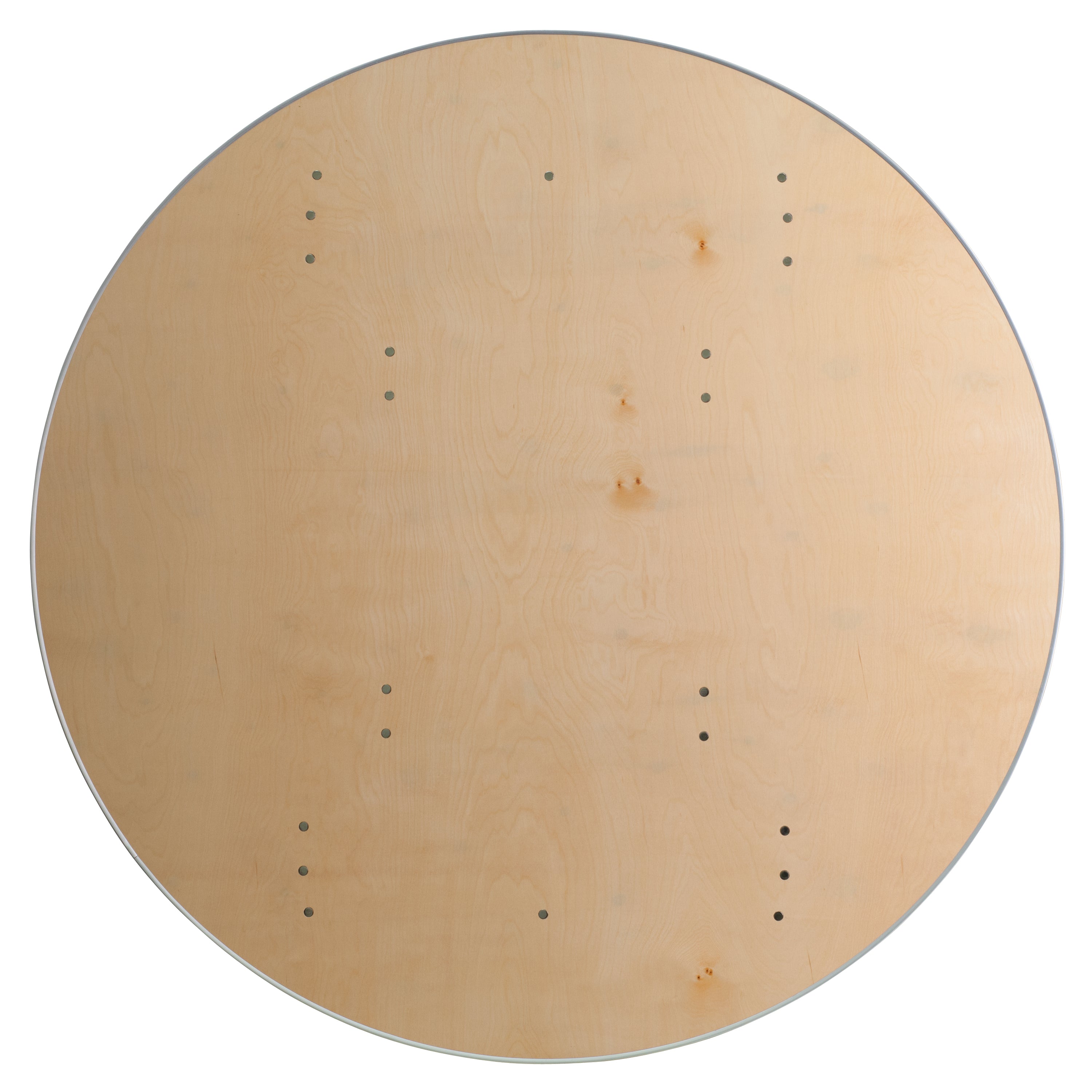 Fielder 5-Foot Round HEAVY DUTY Birchwood Folding Banquet Table with METAL Edges