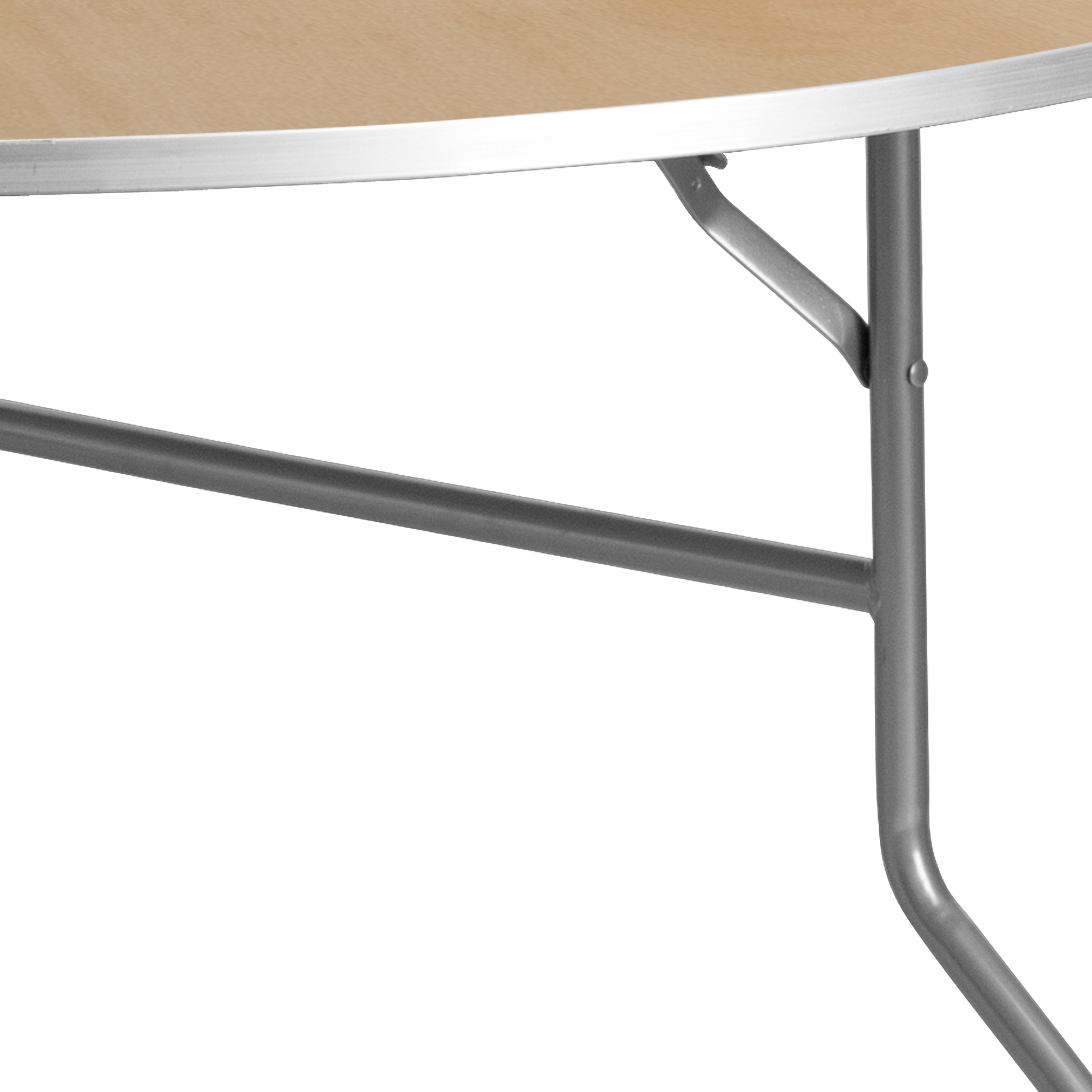 Fielder 5-Foot Round HEAVY DUTY Birchwood Folding Banquet Table with METAL Edges
