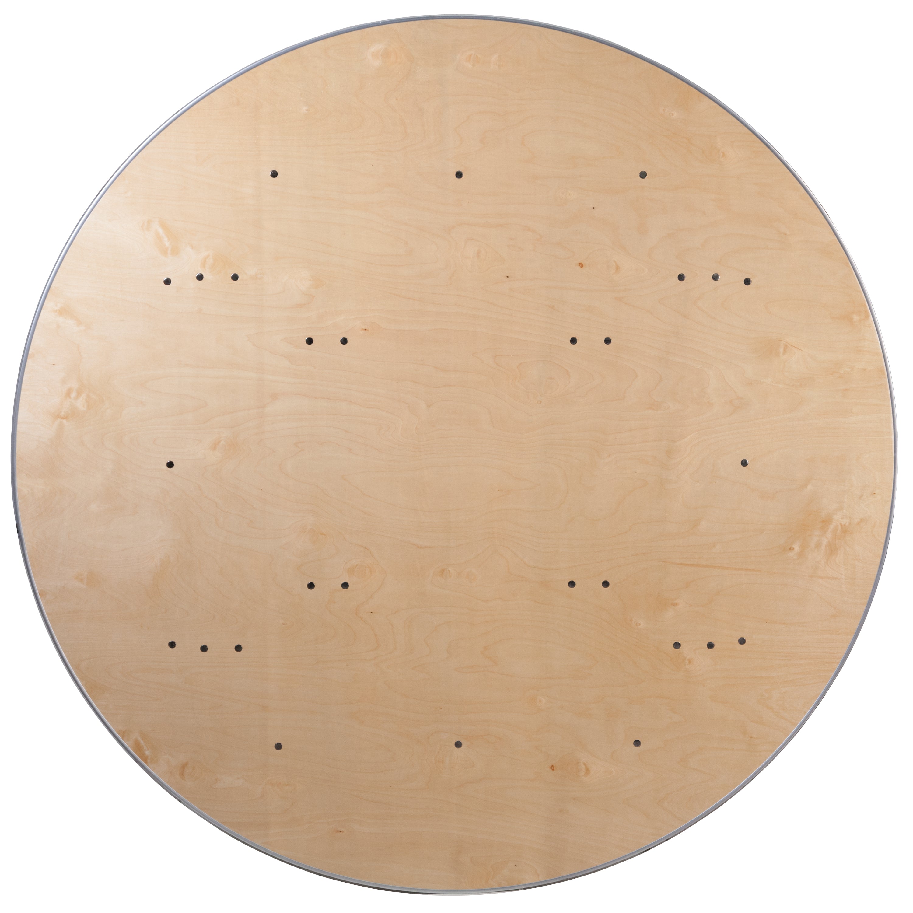 Fielder 5.5-Foot Round HEAVY DUTY Birchwood Folding Banquet Table with METAL Edges