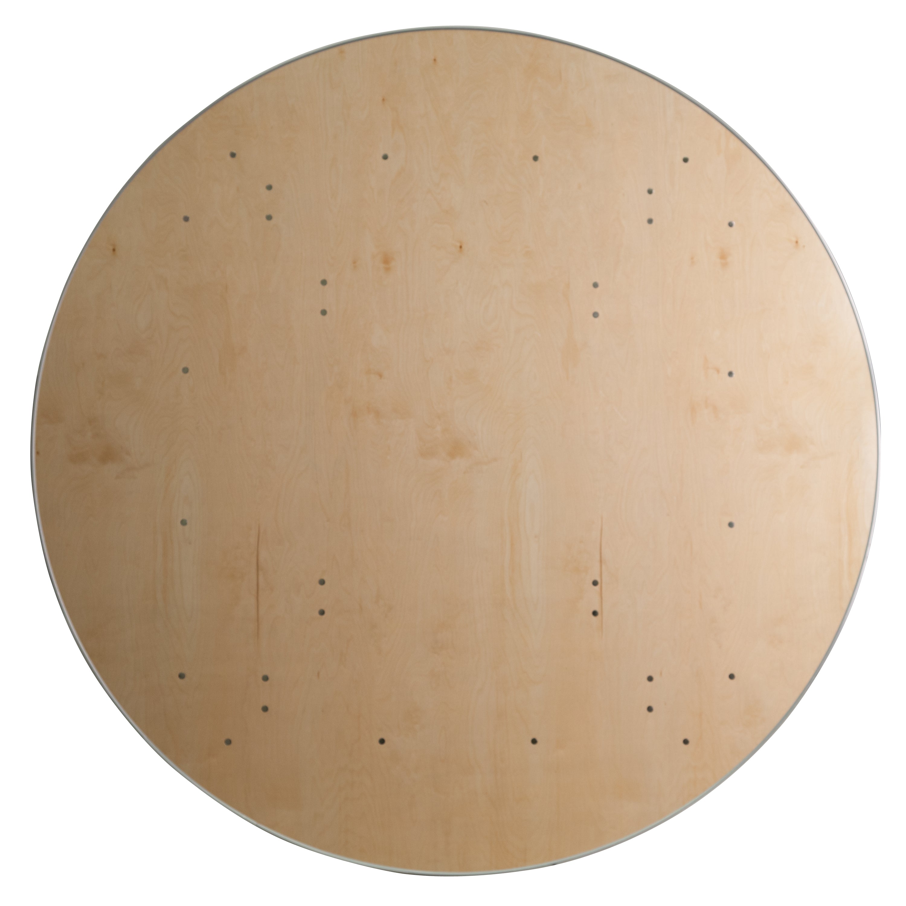 Fielder 6-Foot Round HEAVY DUTY Birchwood Folding Banquet Table with METAL Edges
