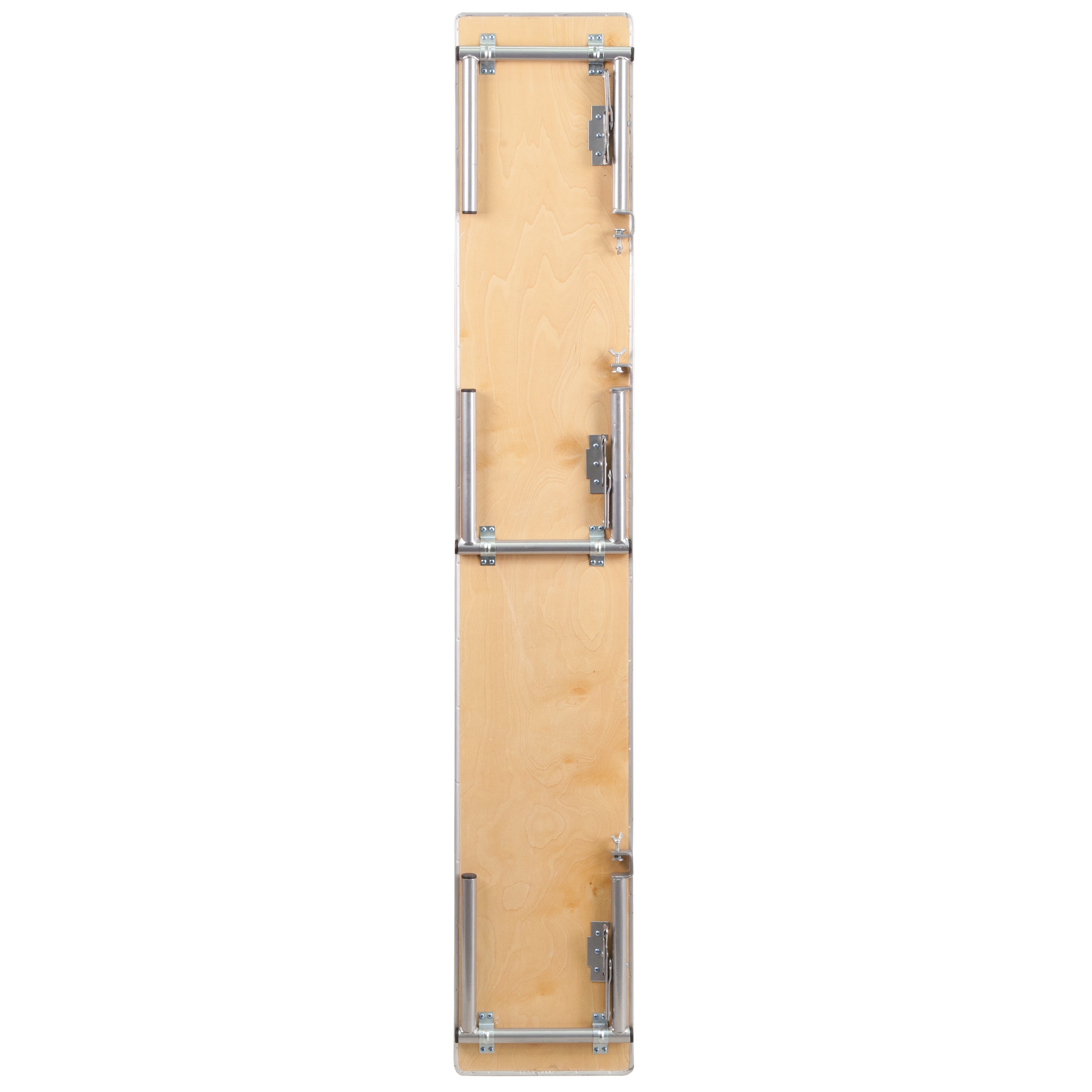 Amara 72'' x 12'' x 12'' Birchwood Bar Top Riser with Silver Legs
