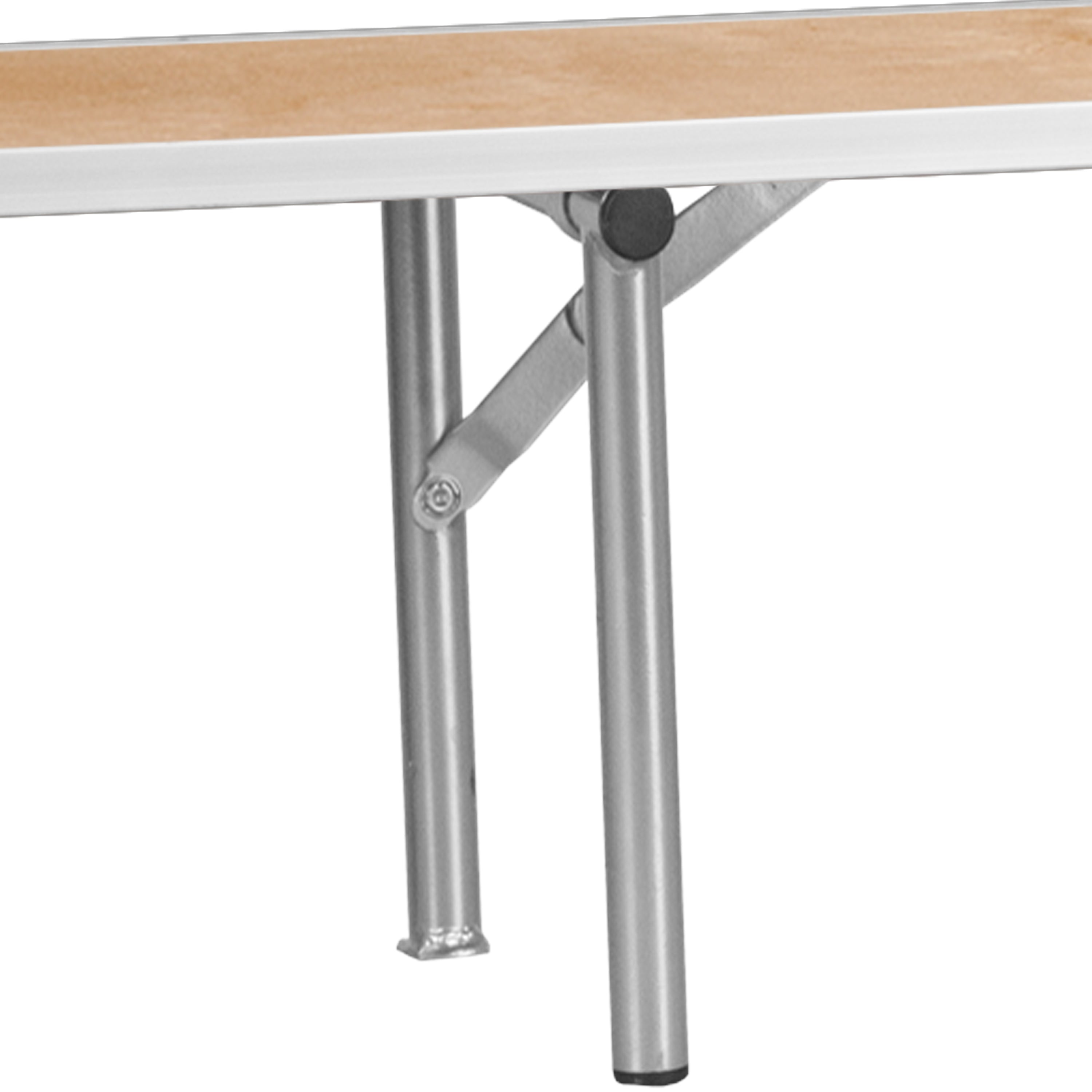 Amara 72'' x 12'' x 12'' Birchwood Bar Top Riser with Silver Legs