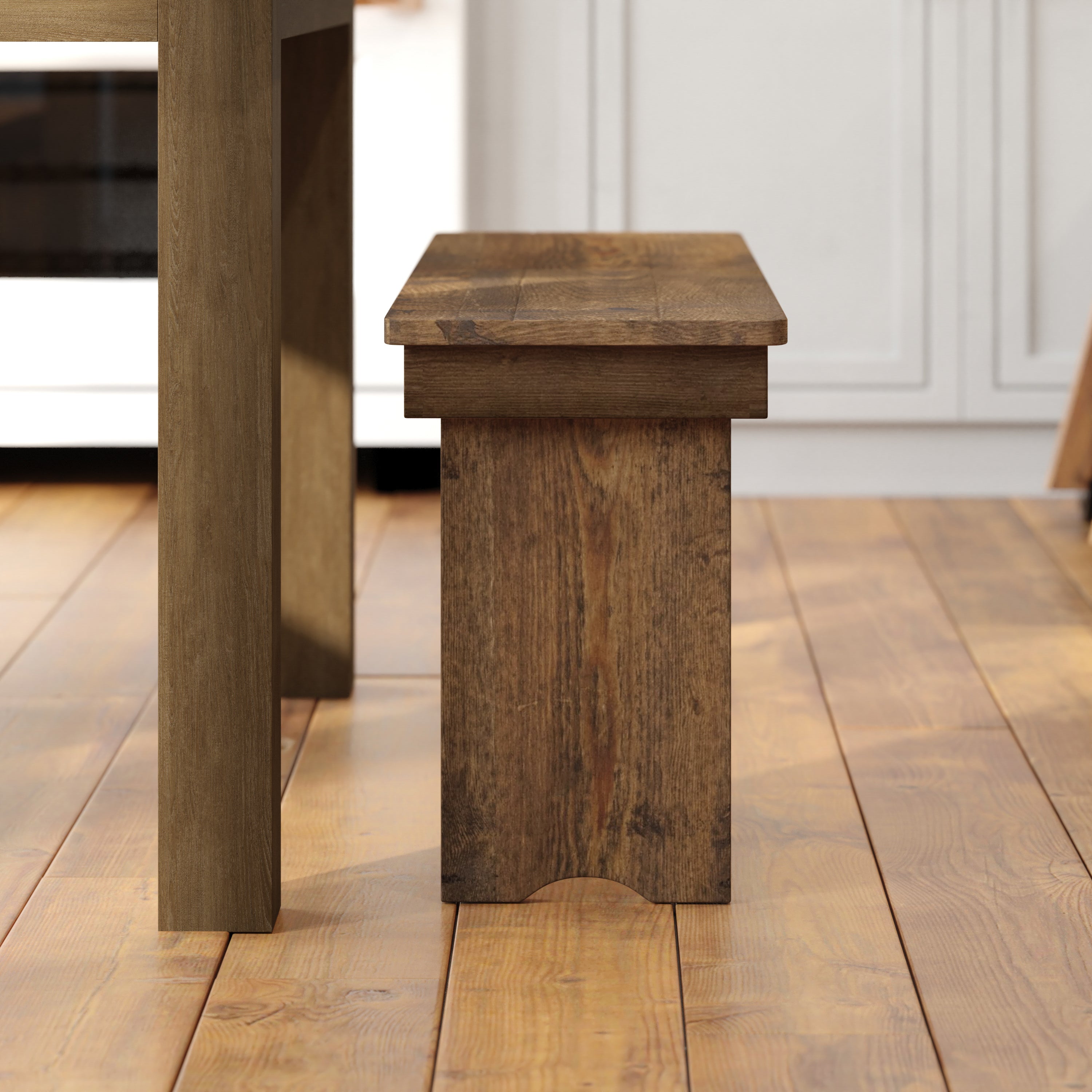 HERCULES Series 40'' x 12'' Antique Rustic Solid Pine Folding Farm Bench