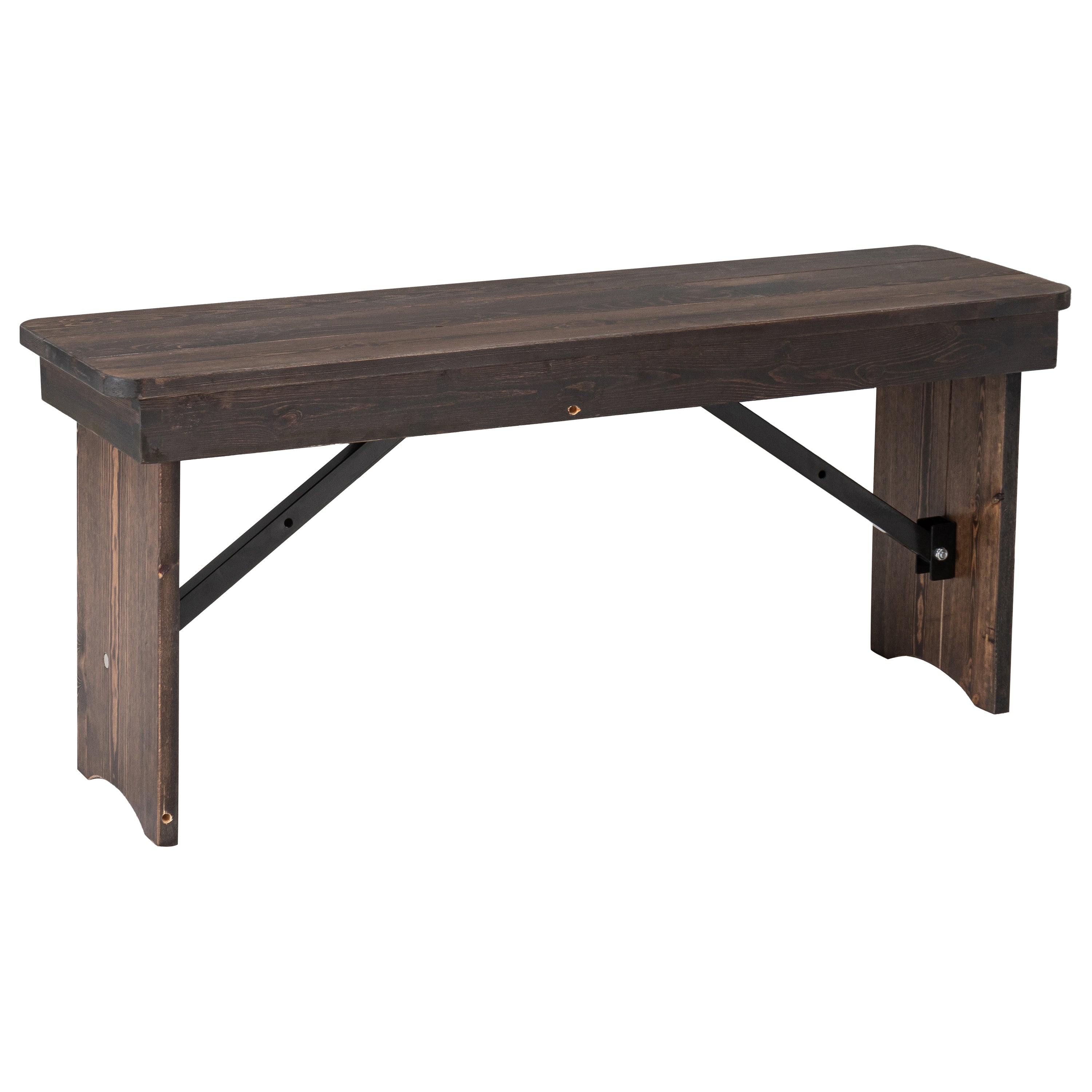 HERCULES 40'' x 12'' Mahogany Solid Pine Folding Farm Bench