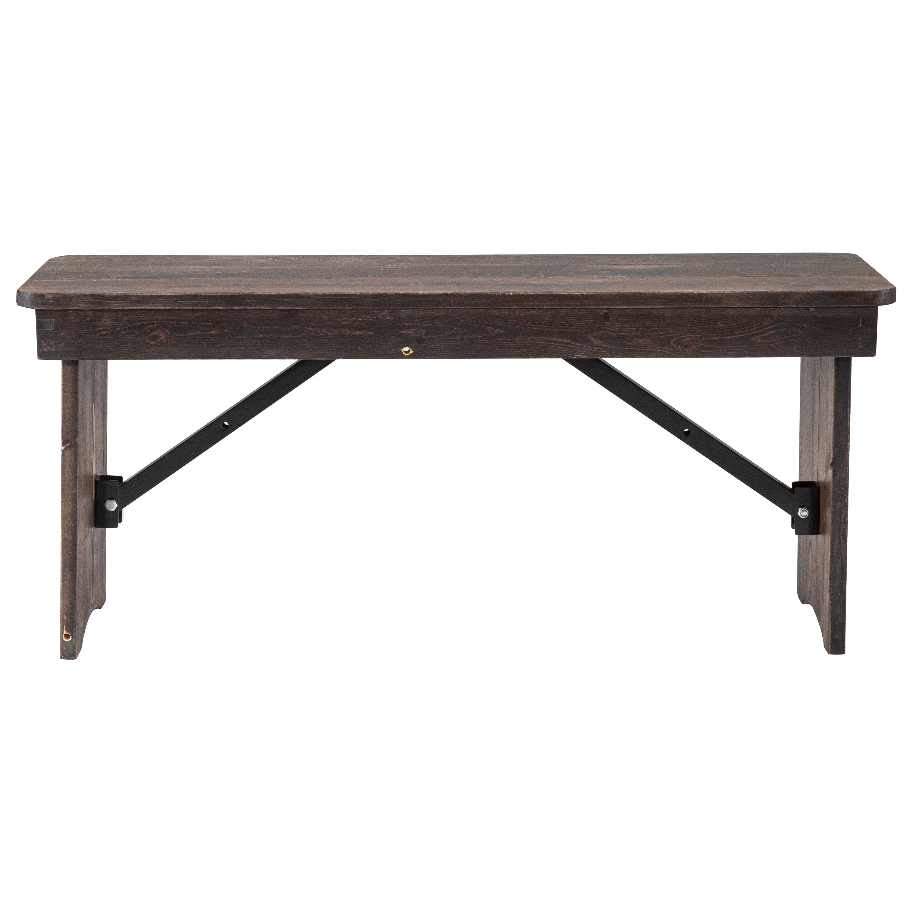 HERCULES 40'' x 12'' Mahogany Solid Pine Folding Farm Bench