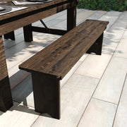 HERCULES 60" x 12" Antique Rustic Commercial Antique Solid Pine Farmhouse Folding Bench with Foldable Locking Legs
