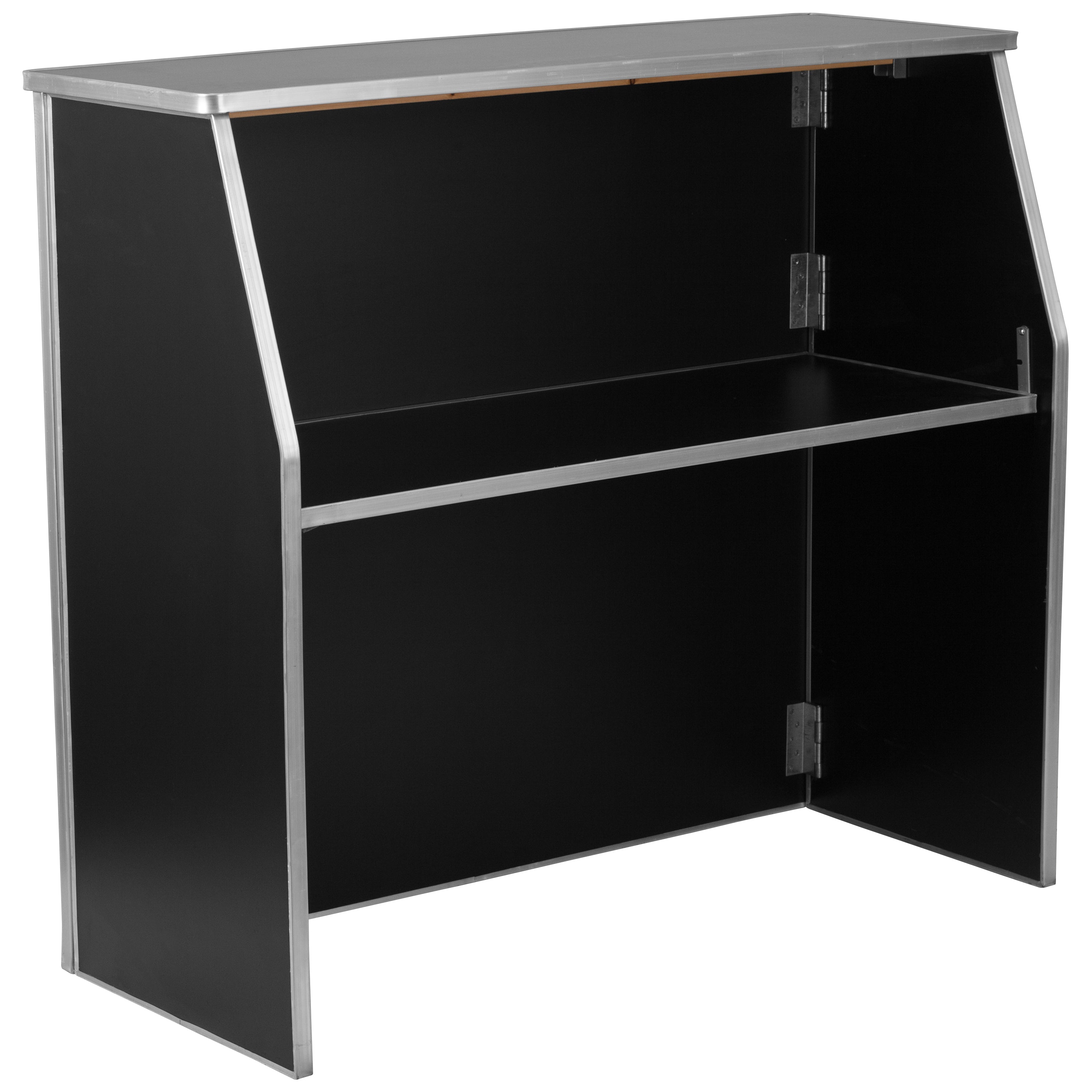 Amara 4' Black Laminate Foldable Bar - Portable Event Bar
