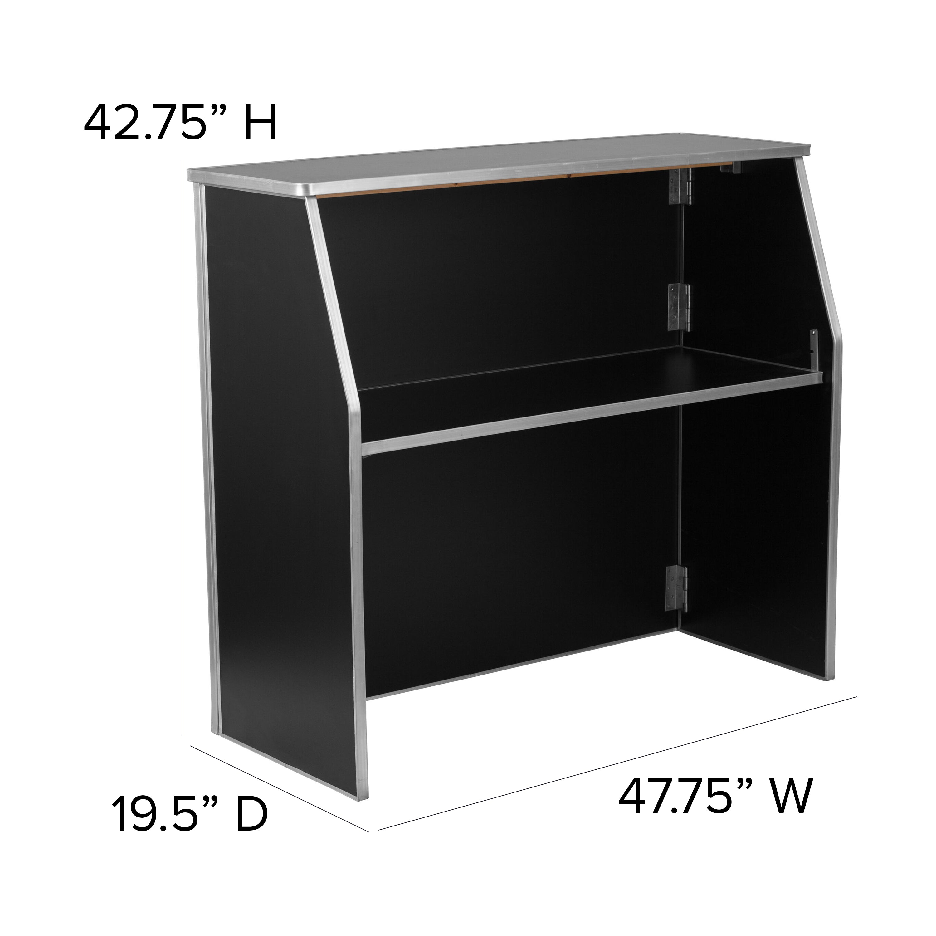Amara 4' Black Laminate Foldable Bar - Portable Event Bar
