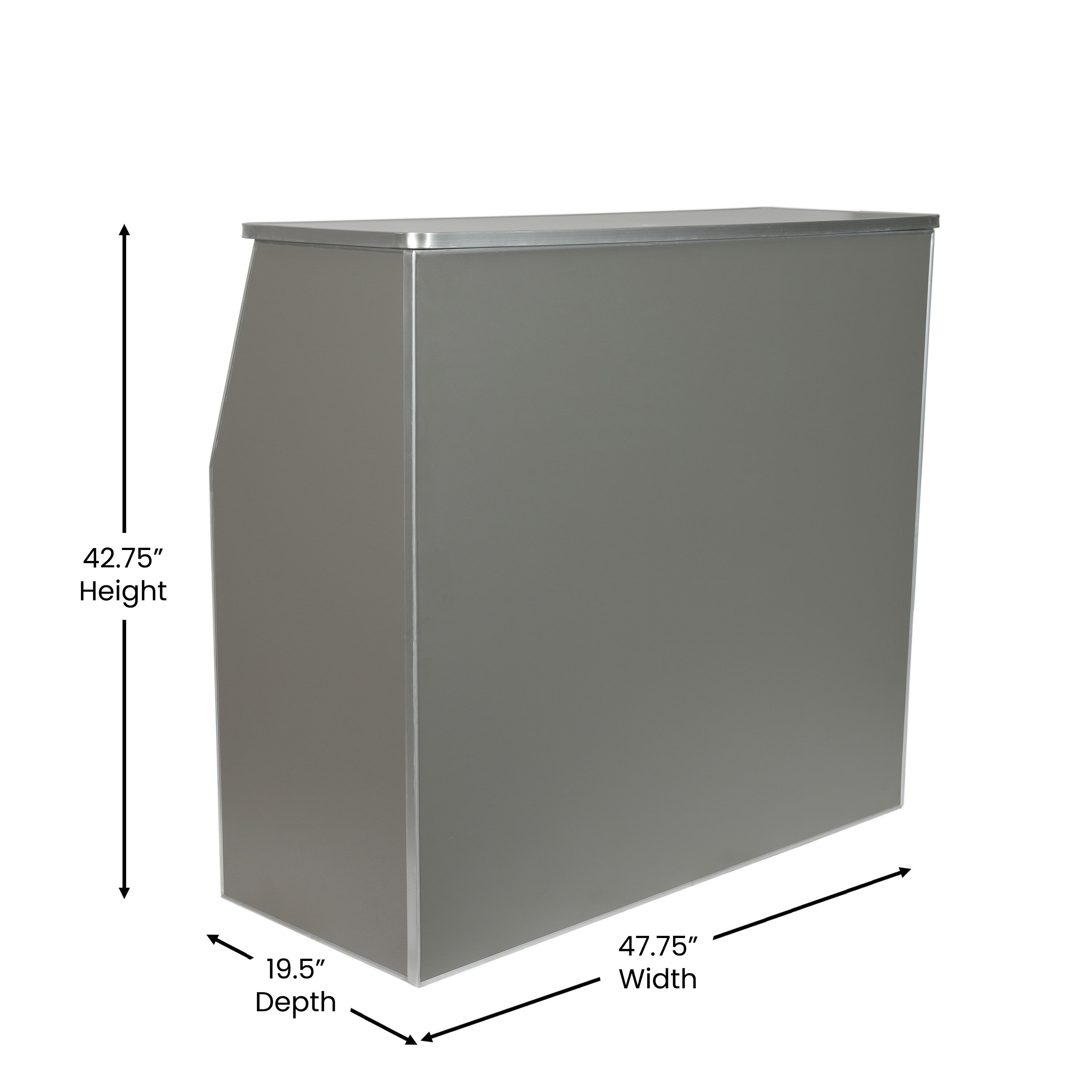 Amara 4' Slate Gray Laminate Foldable Bar - Portable Event Bar