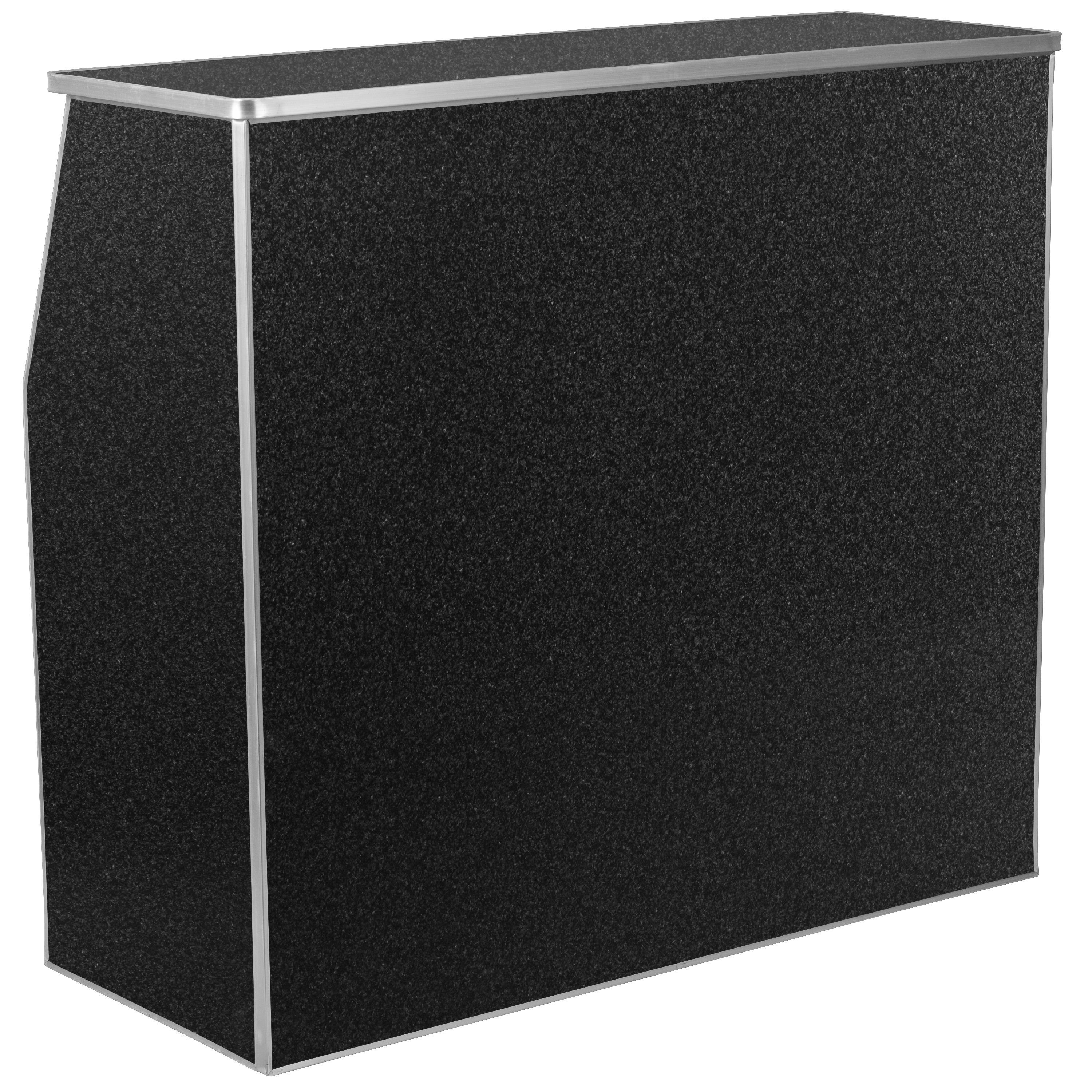 Amara 4' Black Marble Laminate Foldable Bar - Portable Event Bar