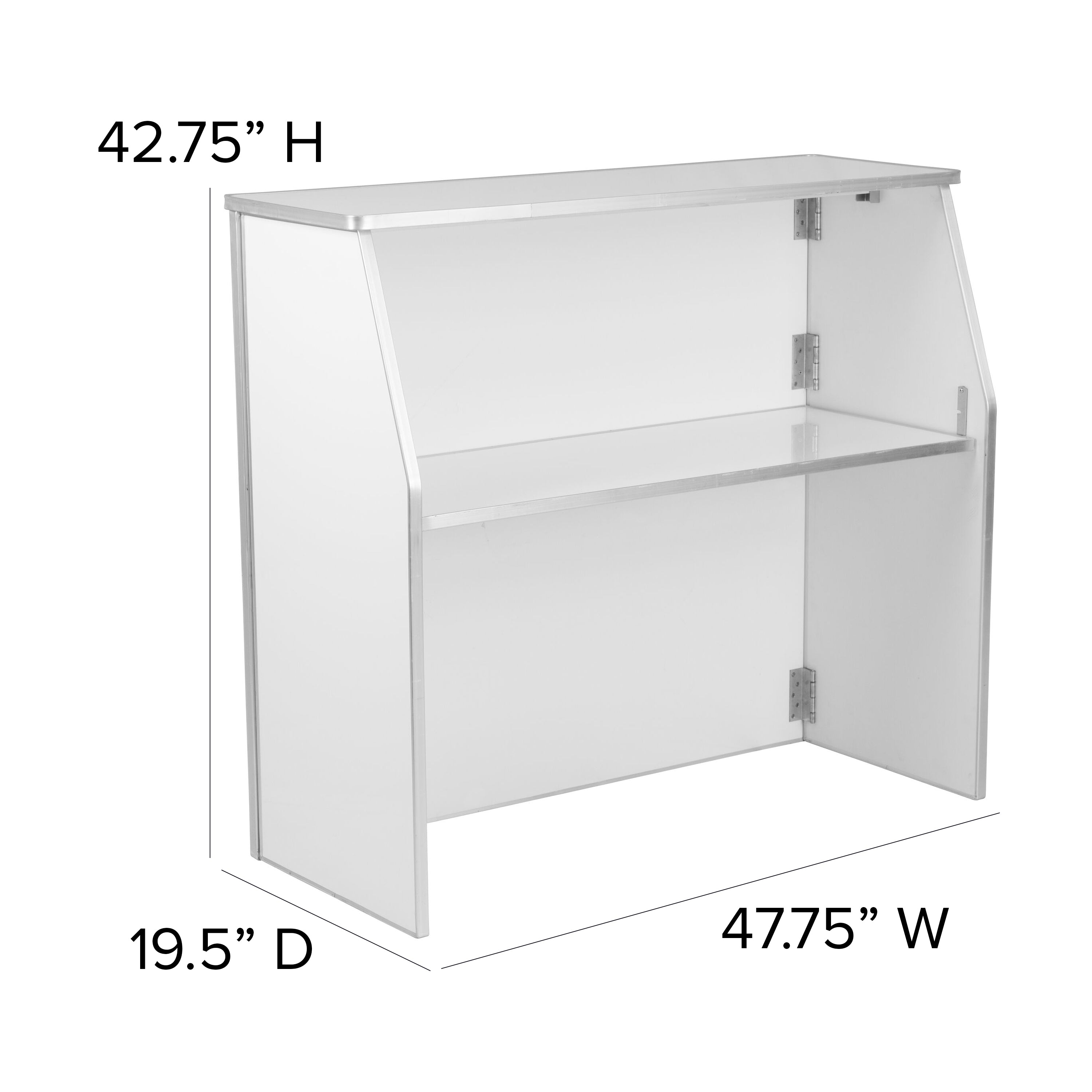 Amara 4' White Laminate Foldable Bar - Portable Event Bar