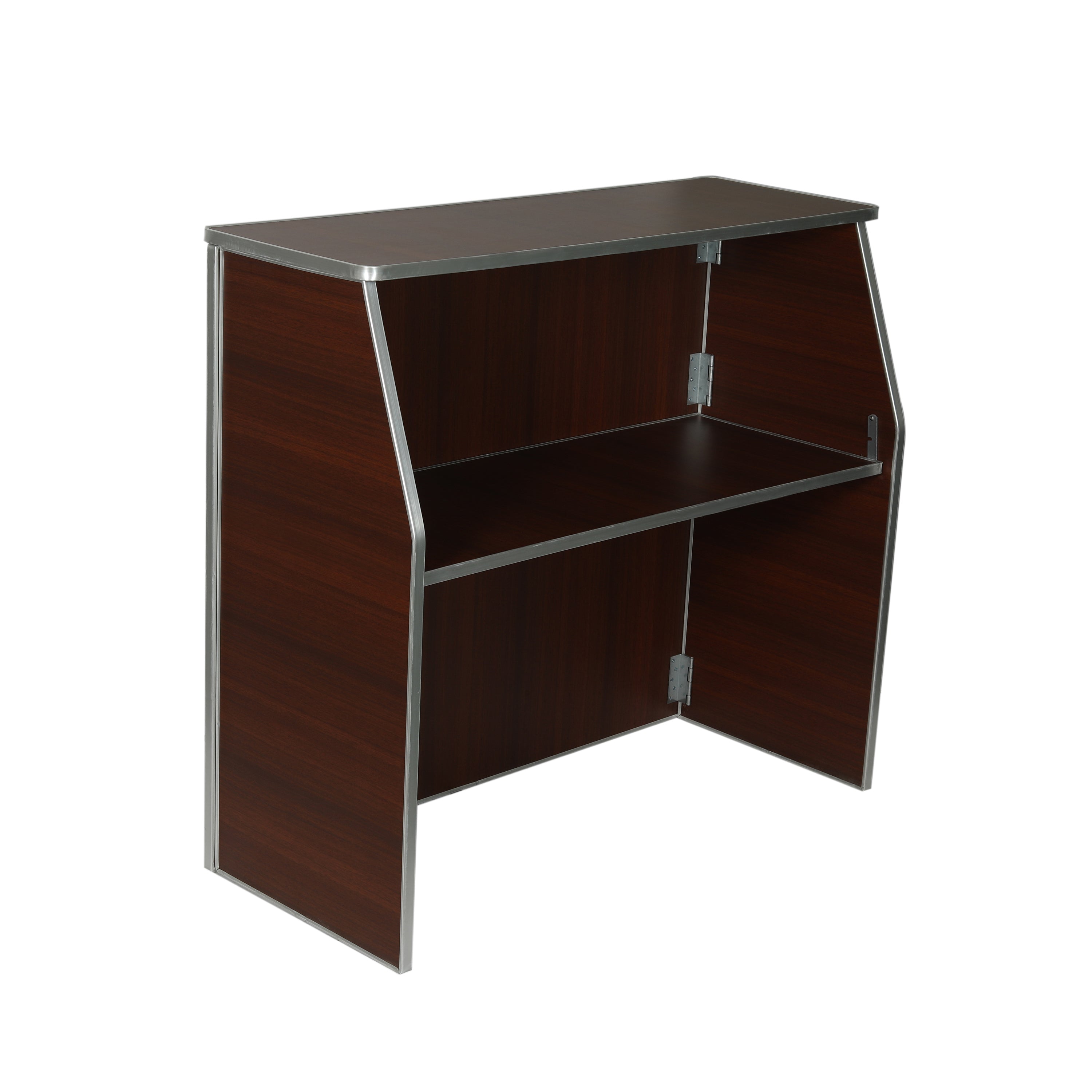 Amara 4' Walnut Woodgrain Laminate Foldable Bar - Portable Event Bar