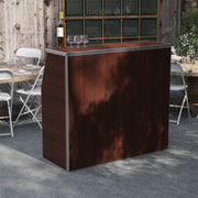 Amara 4' Walnut Woodgrain Laminate Foldable Bar - Portable Event Bar