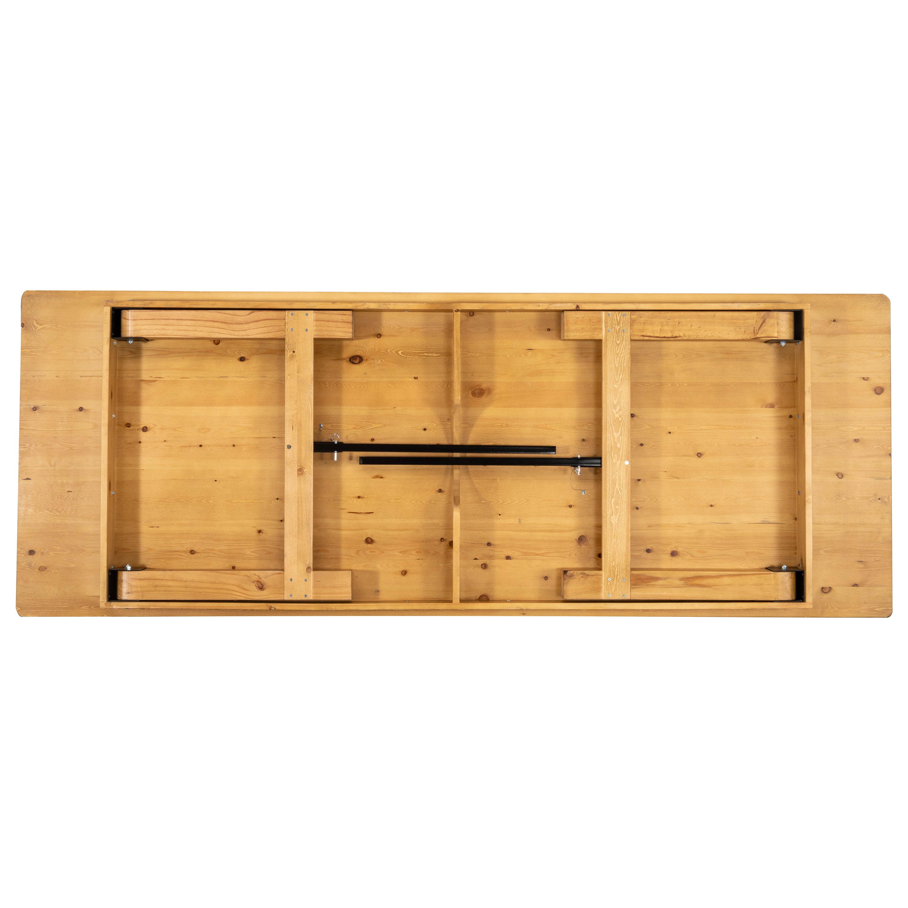 HERCULES 9' x 40" Rectangular Antique Rustic Light Natural Solid Pine Folding Farm Table