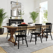 HERCULES 9' x 40" Rectangular Antique Rustic Solid Pine Folding Farm Table with X Legs