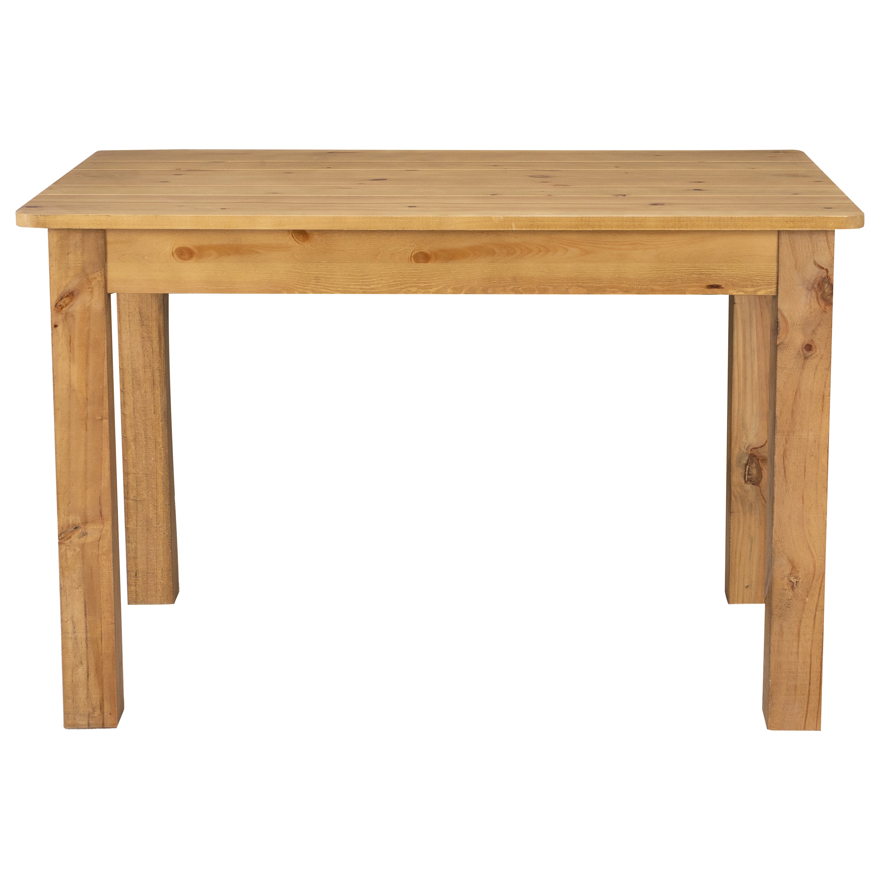 HERCULES 46" x 30" Rectangular Antique Rustic Light Natural Solid Pine Farm Dining Table