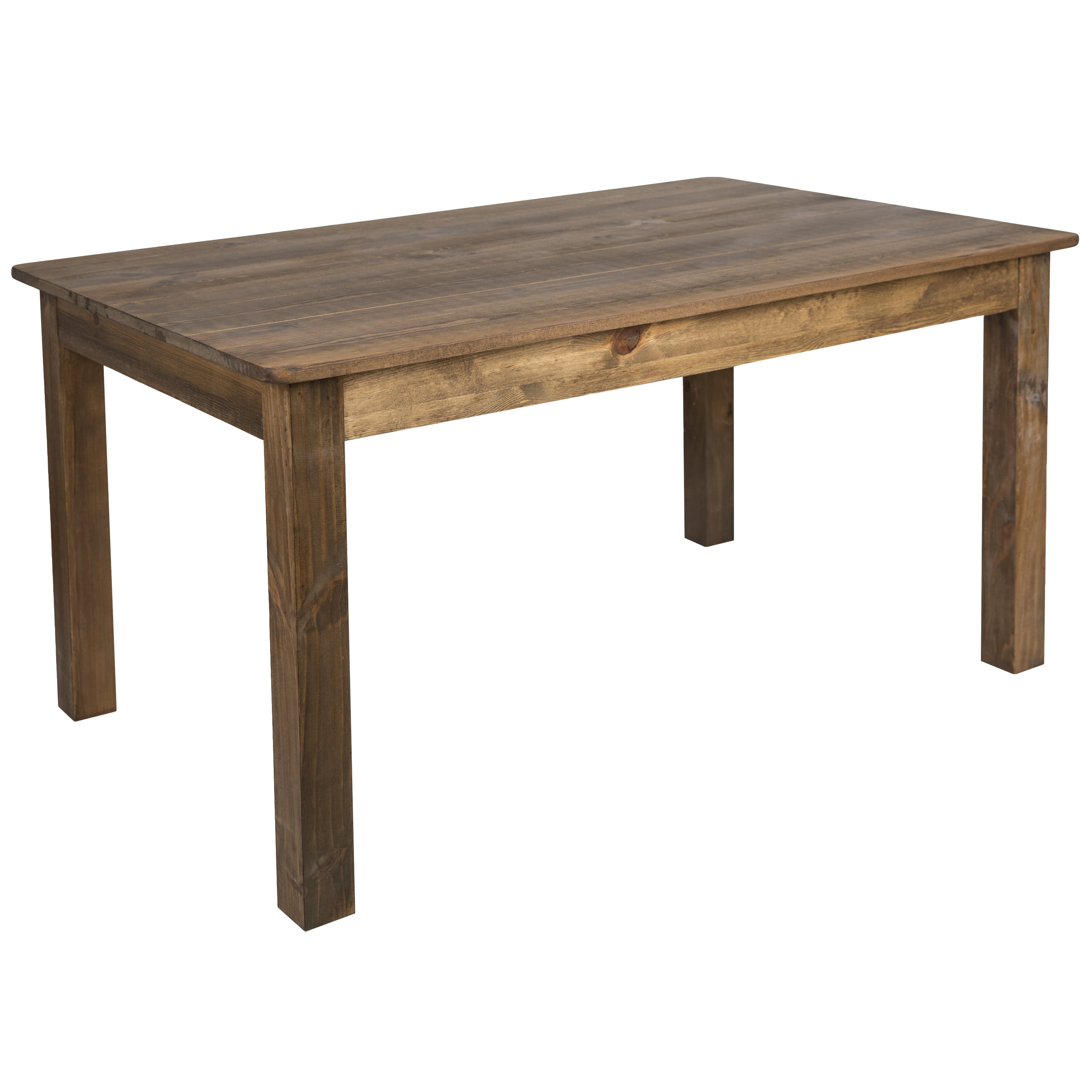 HERCULES 60" x 38" Rectangular Antique Rustic Solid Pine Farm Dining Table