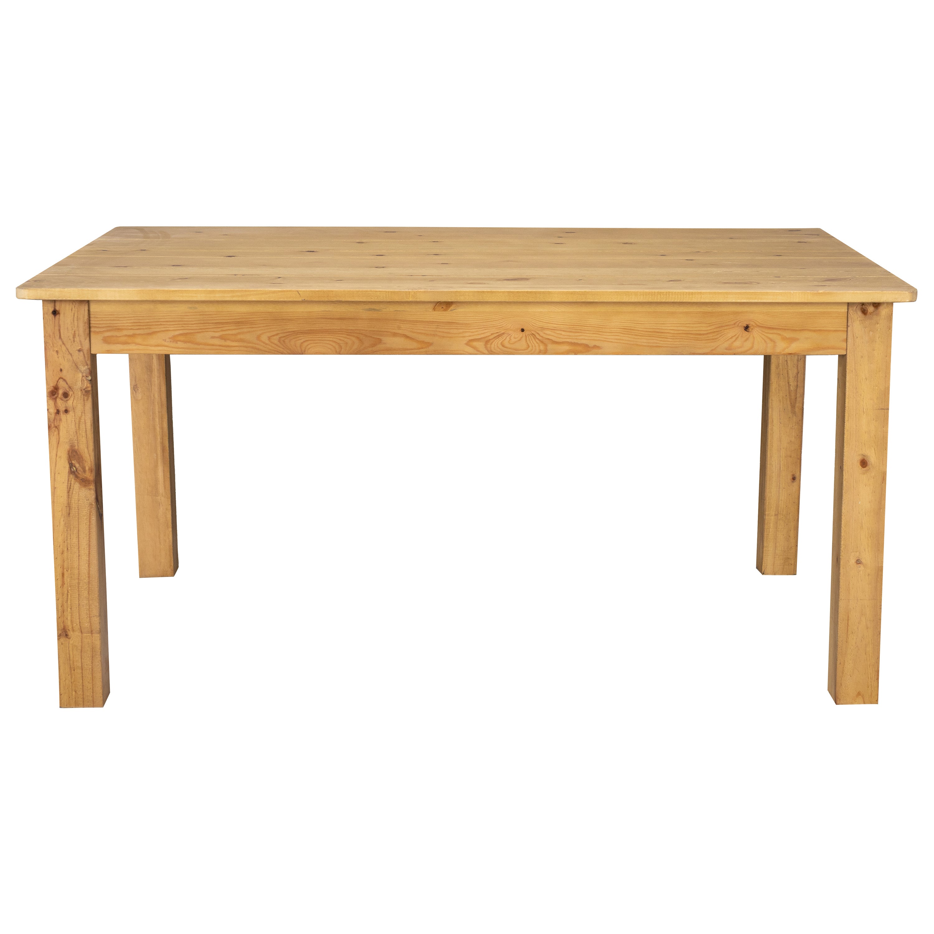 HERCULES 60" x 38" Rectangular Light Natural Solid Pine Farm Dining Table